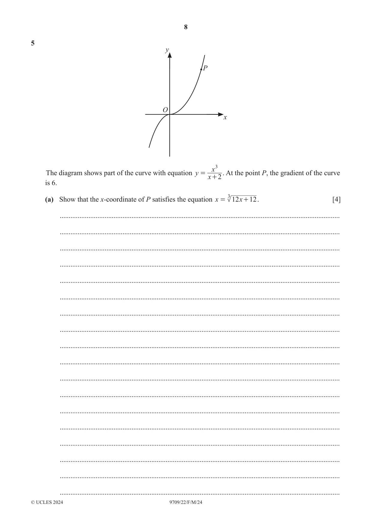 Cambridge A Level Mathematics 9709 2024 Feb/March Paper 2 · Variant 2 question paper, page 8 of 16
