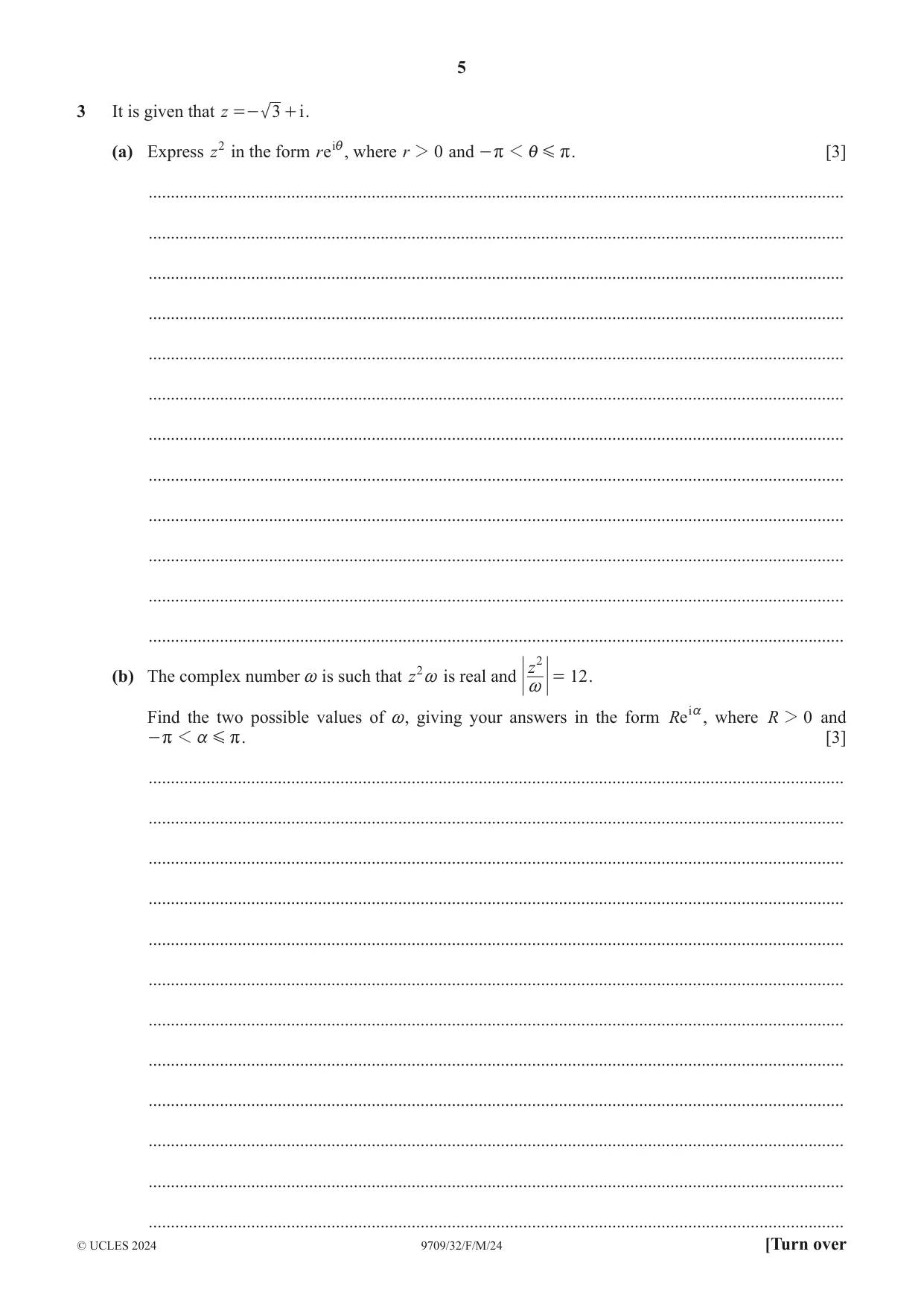 Cambridge A Level Mathematics 9709 2024 Feb/March Paper 3 · Variant 2 question paper, page 5 of 20
