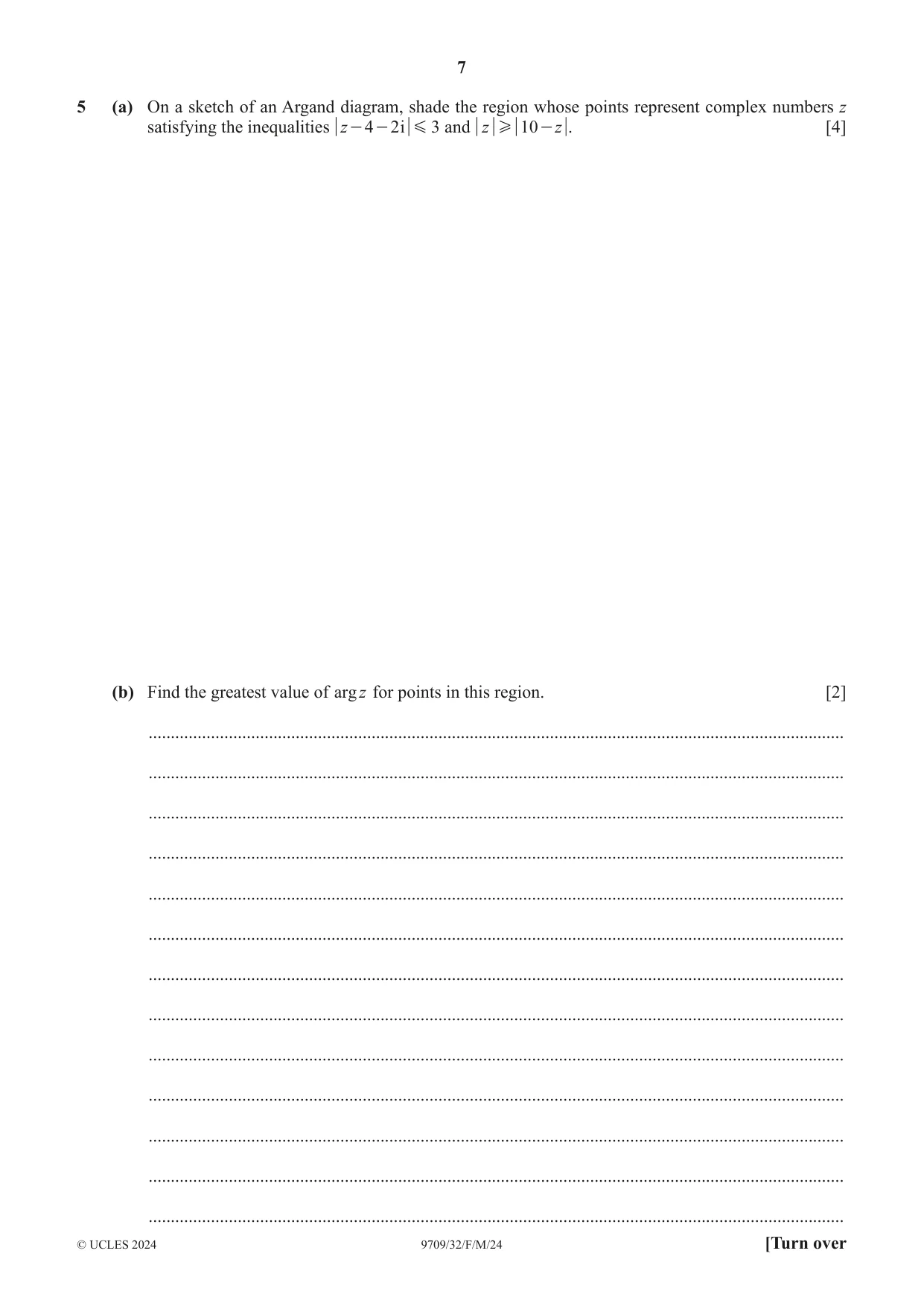 Cambridge A Level Mathematics 9709 2024 Feb/March Paper 3 · Variant 2 question paper, page 7 of 20