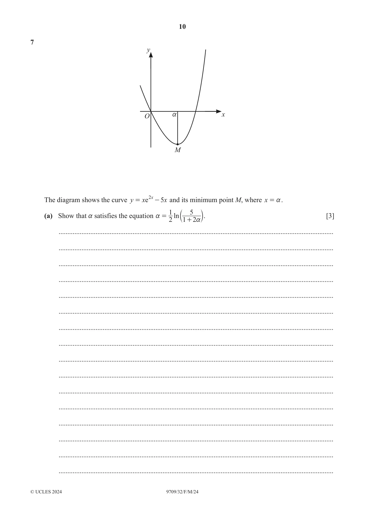 Cambridge A Level Mathematics 9709 2024 Feb/March Paper 3 · Variant 2 question paper, page 10 of 20