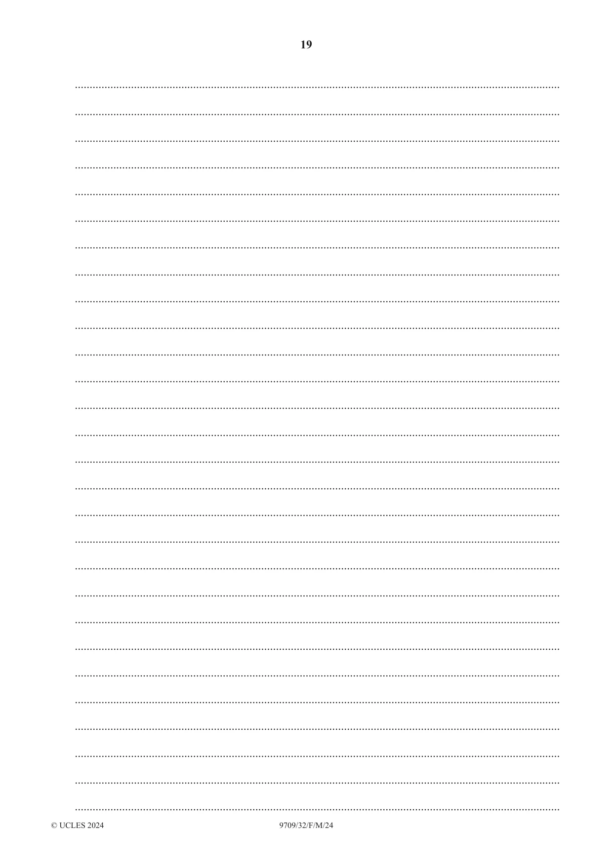 Cambridge A Level Mathematics 9709 2024 Feb/March Paper 3 · Variant 2 question paper, page 19 of 20