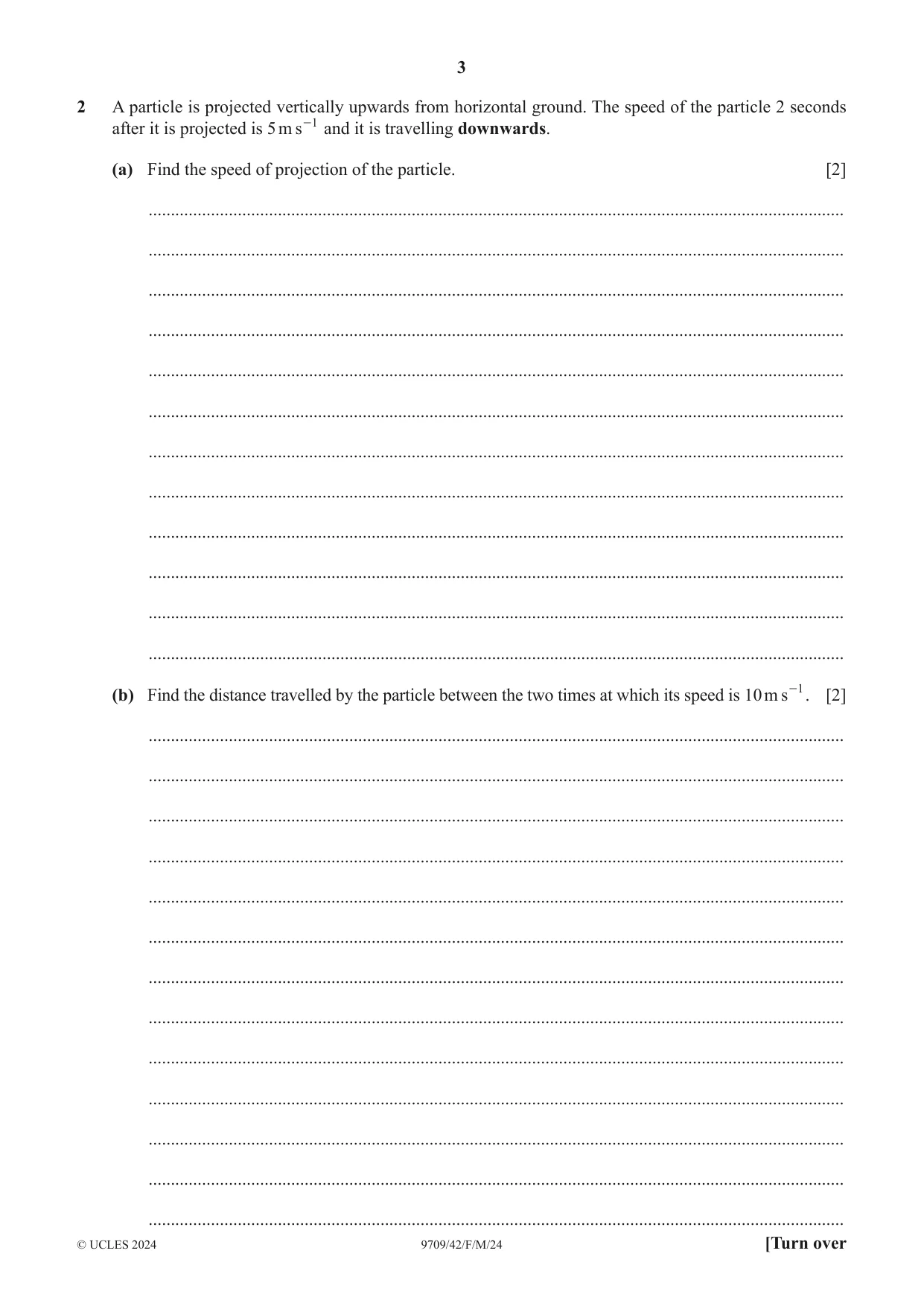 Cambridge A Level Mathematics 9709 2024 Feb/March Paper 4 · Variant 2 question paper, page 3 of 12