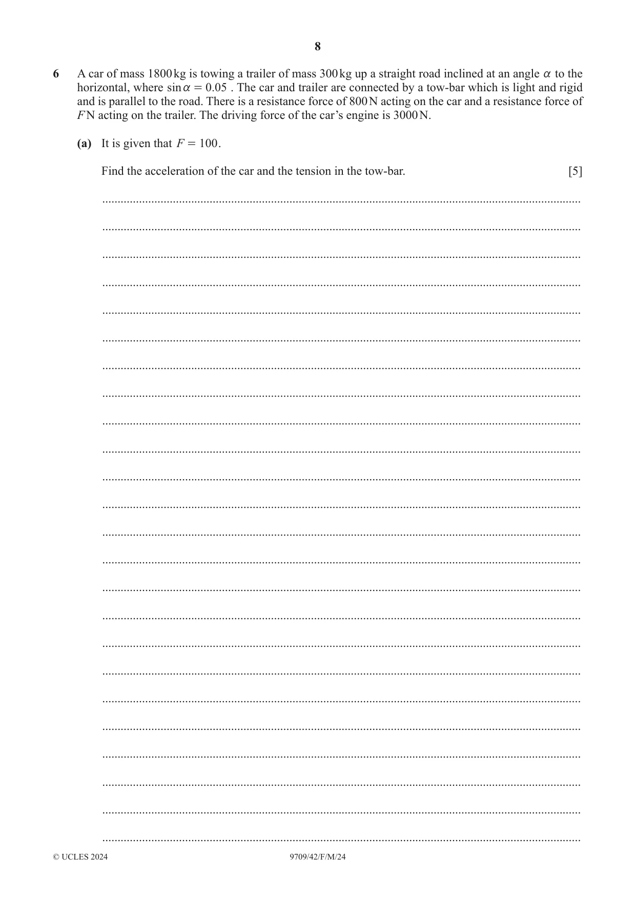 Cambridge A Level Mathematics 9709 2024 Feb/March Paper 4 · Variant 2 question paper, page 8 of 12
