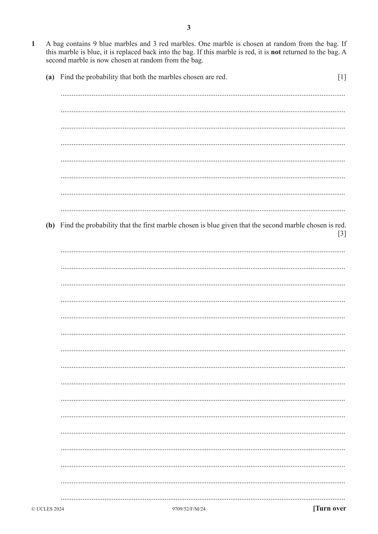 Cambridge A Level Mathematics 9709 2024 Feb/March Paper 5 · Variant 2 question paper, page 3 of 16