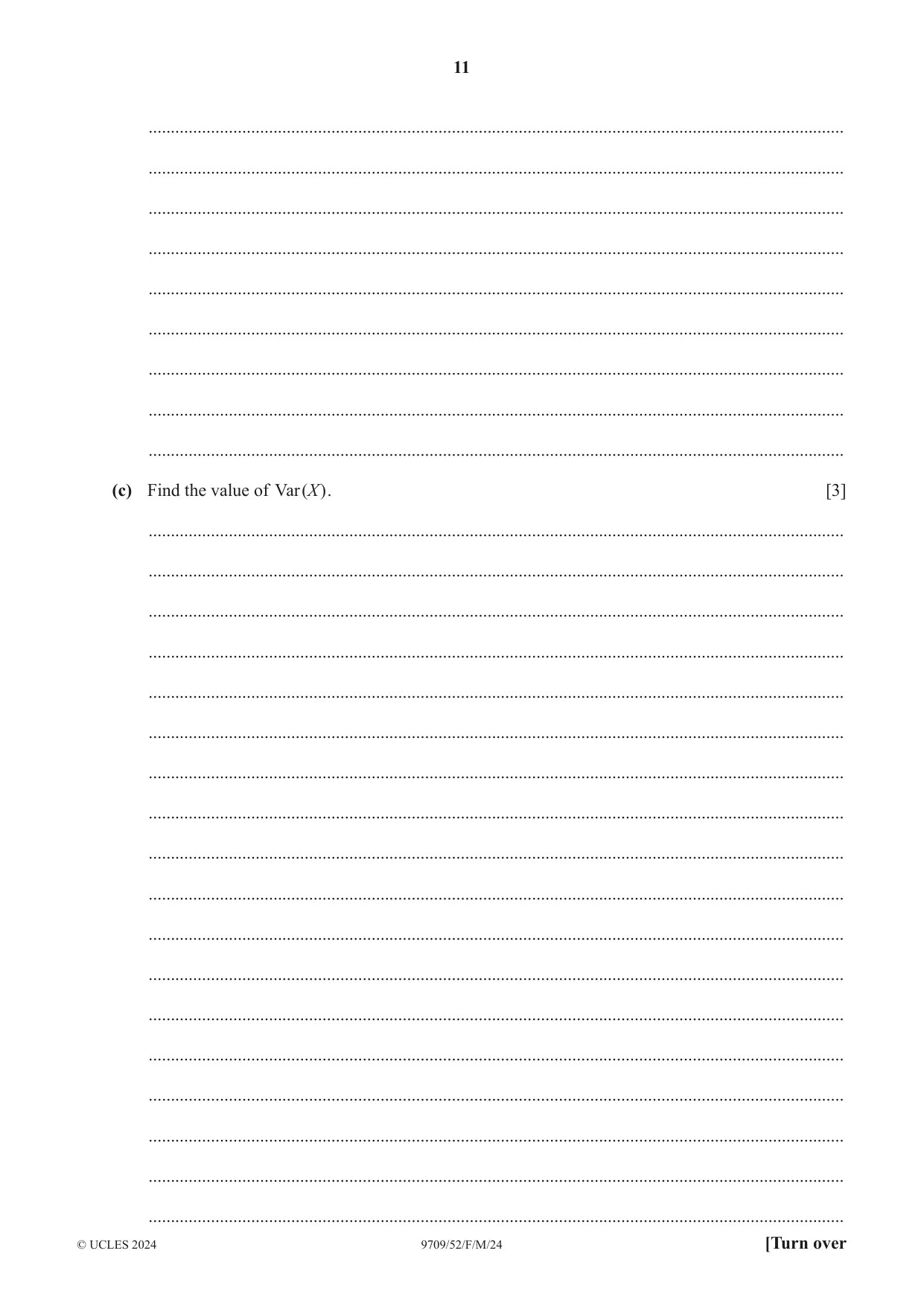 Cambridge A Level Mathematics 9709 2024 Feb/March Paper 5 · Variant 2 question paper, page 11 of 16