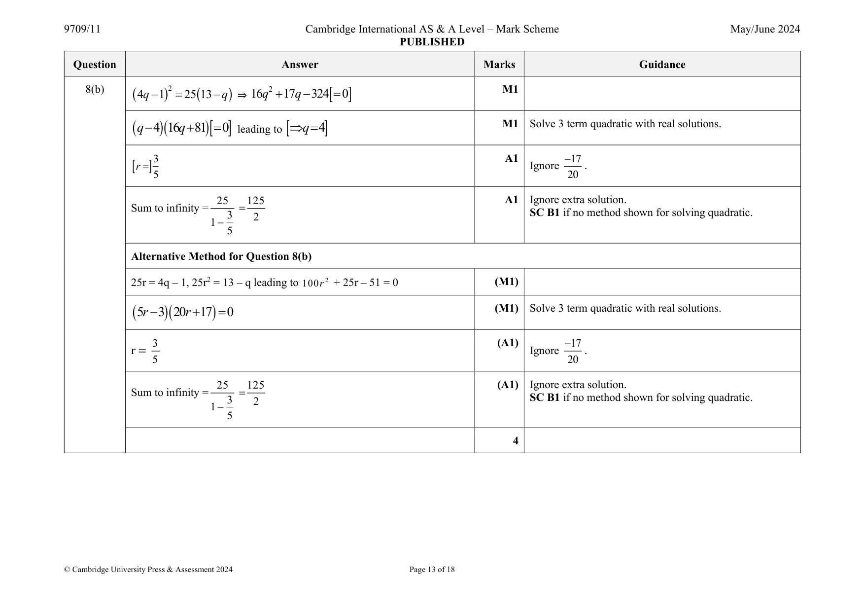 Mark scheme, page 13 of 18