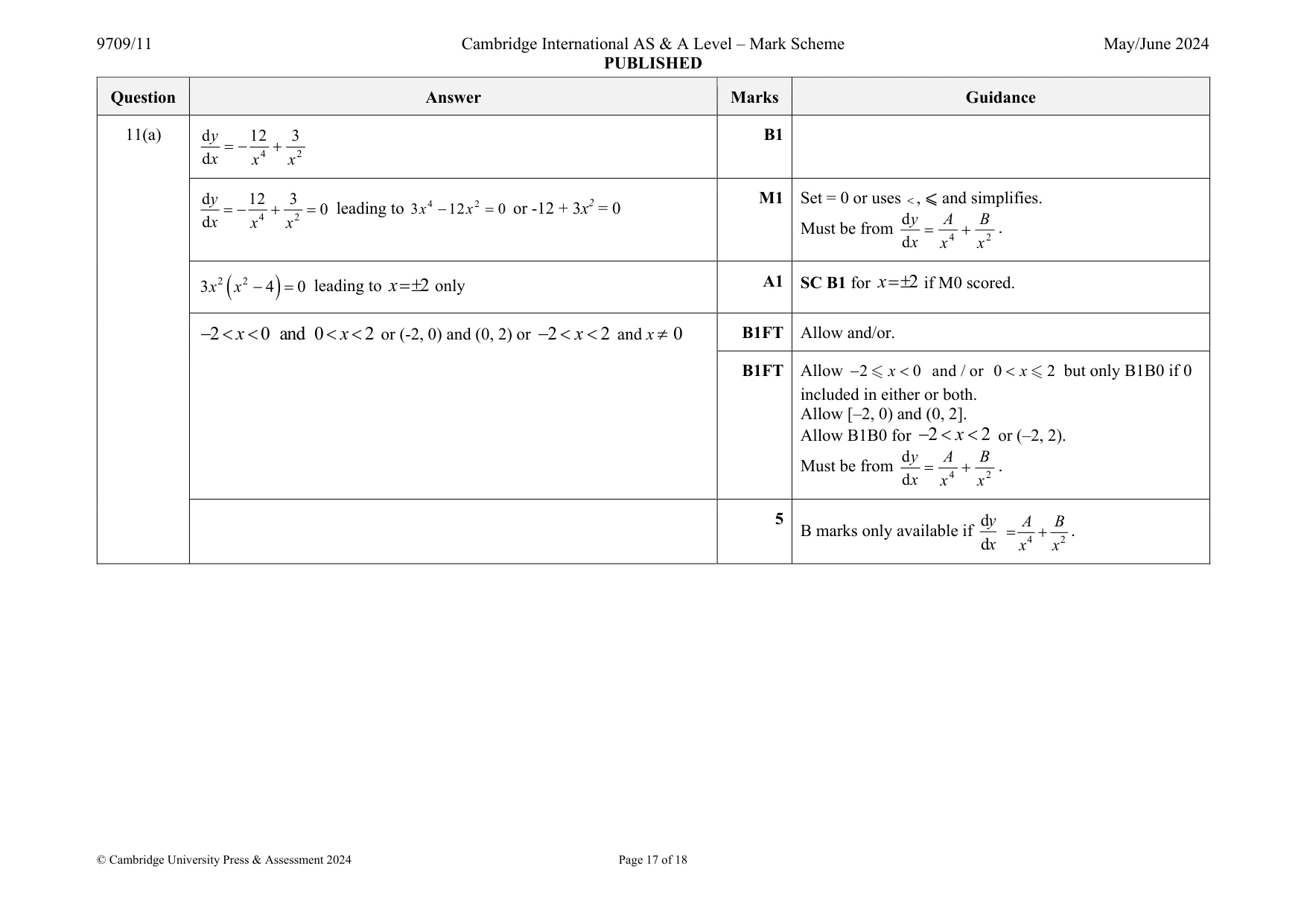 Mark scheme, page 17 of 18