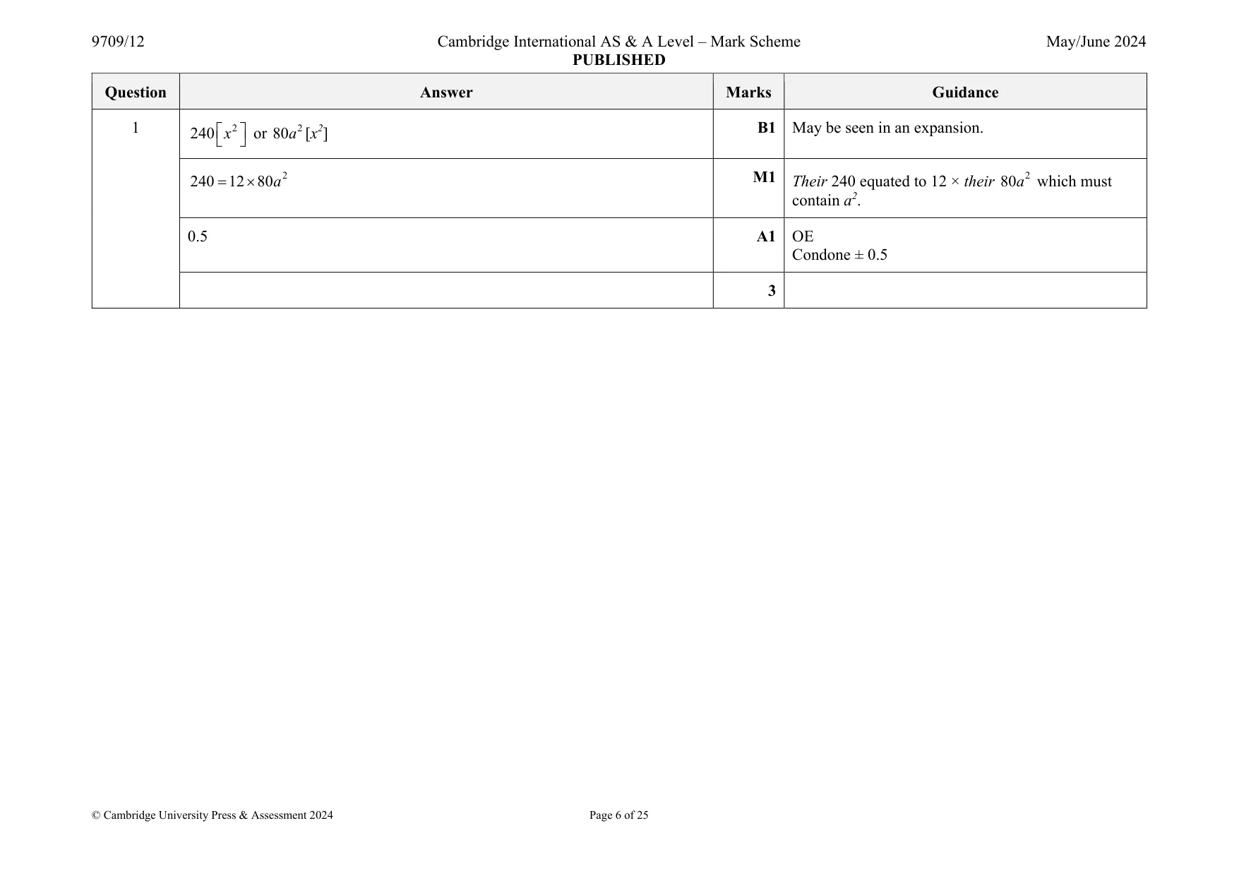 Mark scheme, page 6 of 25
