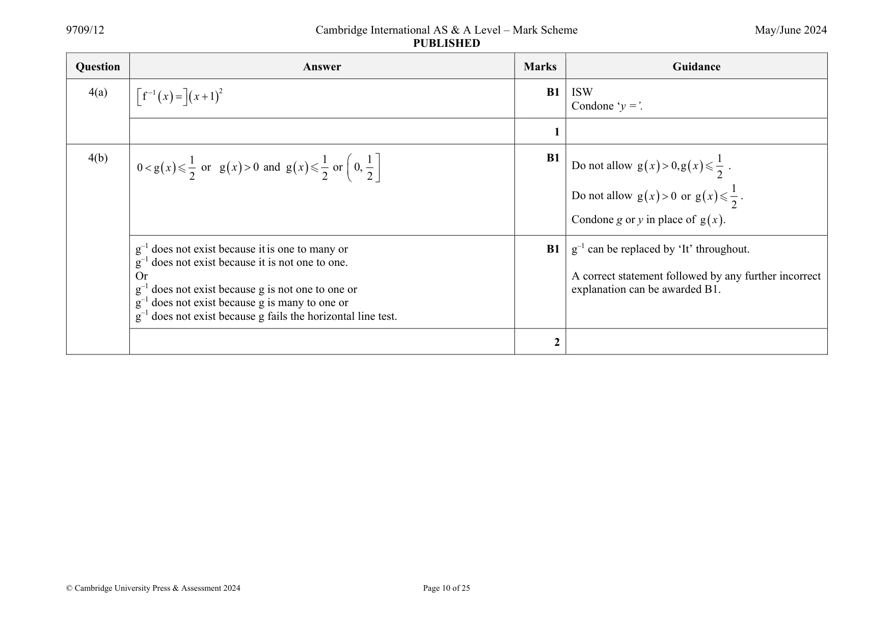 Mark scheme, page 10 of 25