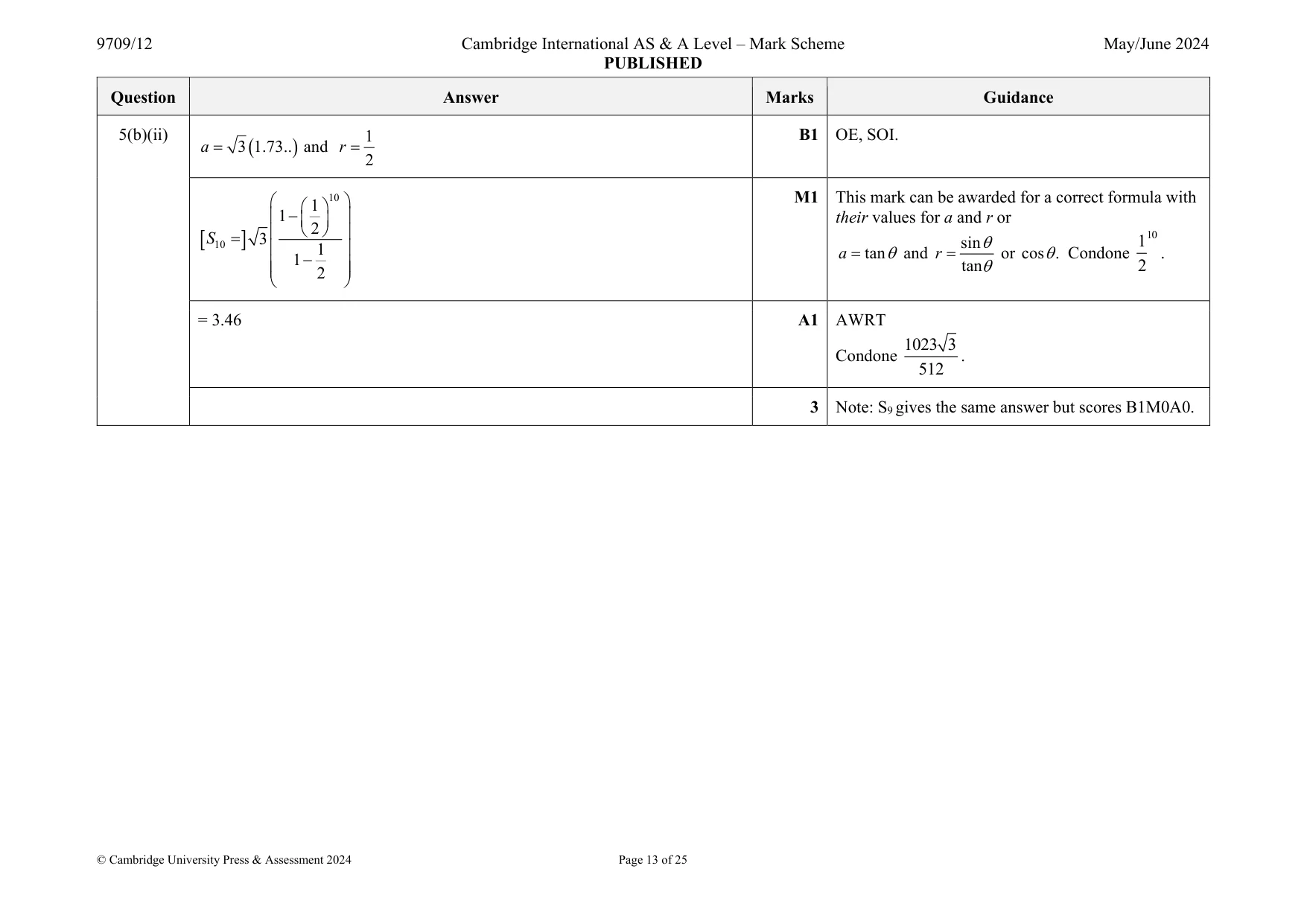 Mark scheme, page 13 of 25
