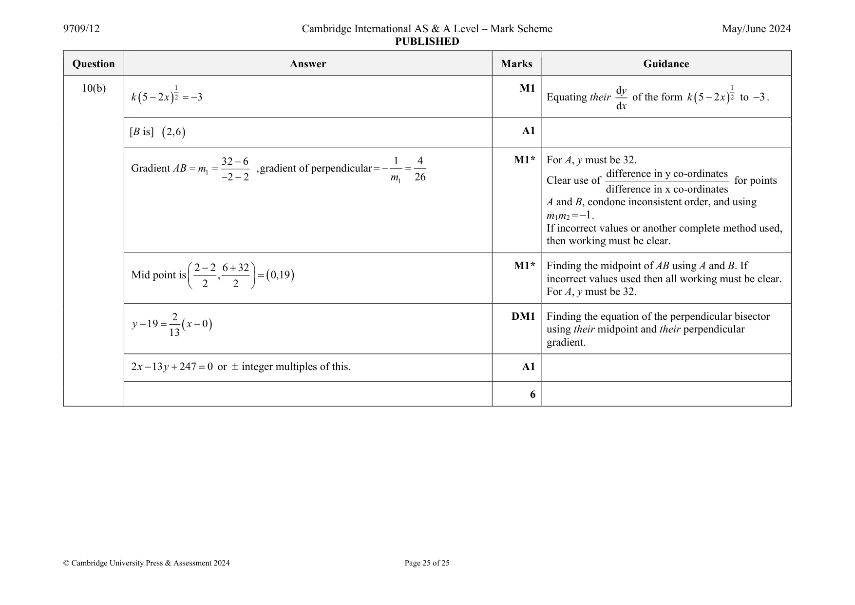 Mark scheme, page 25 of 25