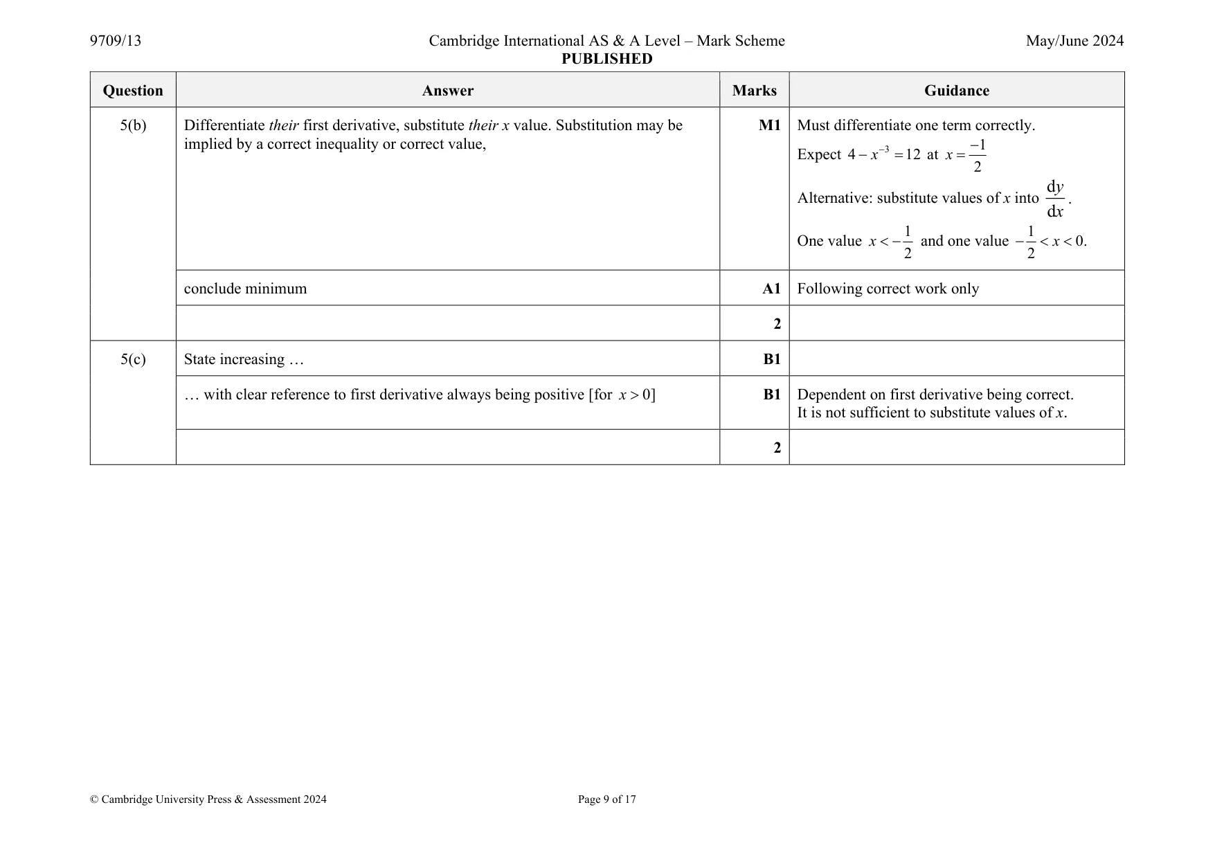 Mark scheme, page 9 of 17