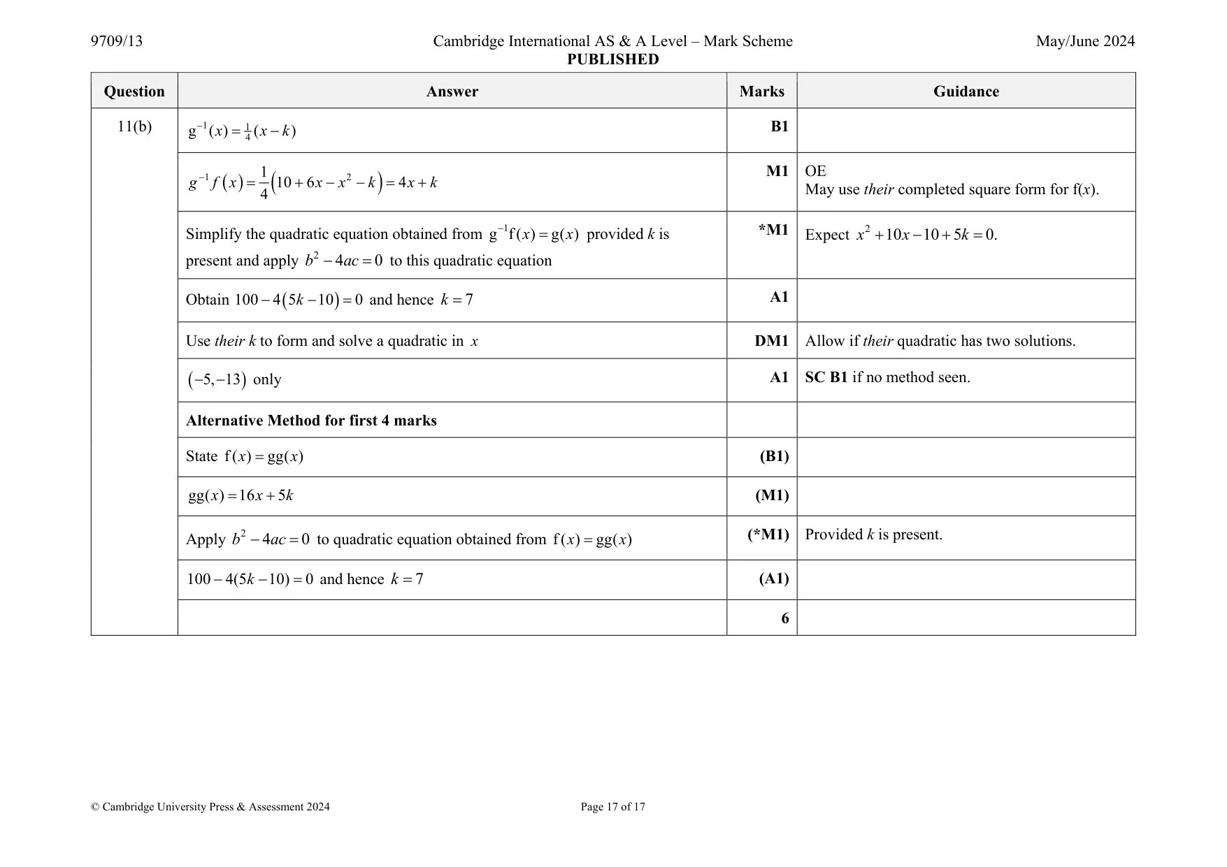 Mark scheme, page 17 of 17
