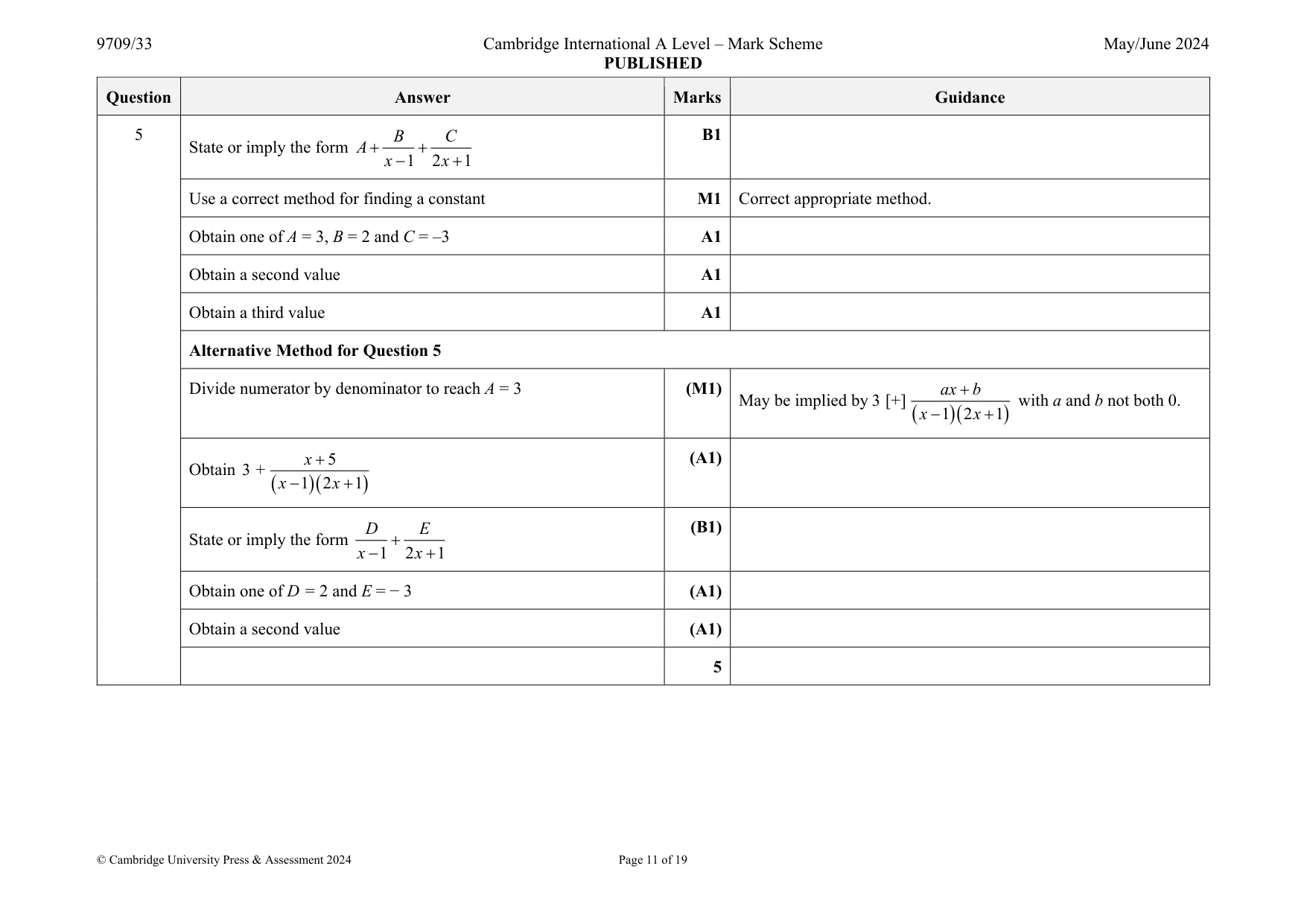 Mark scheme, page 11 of 19