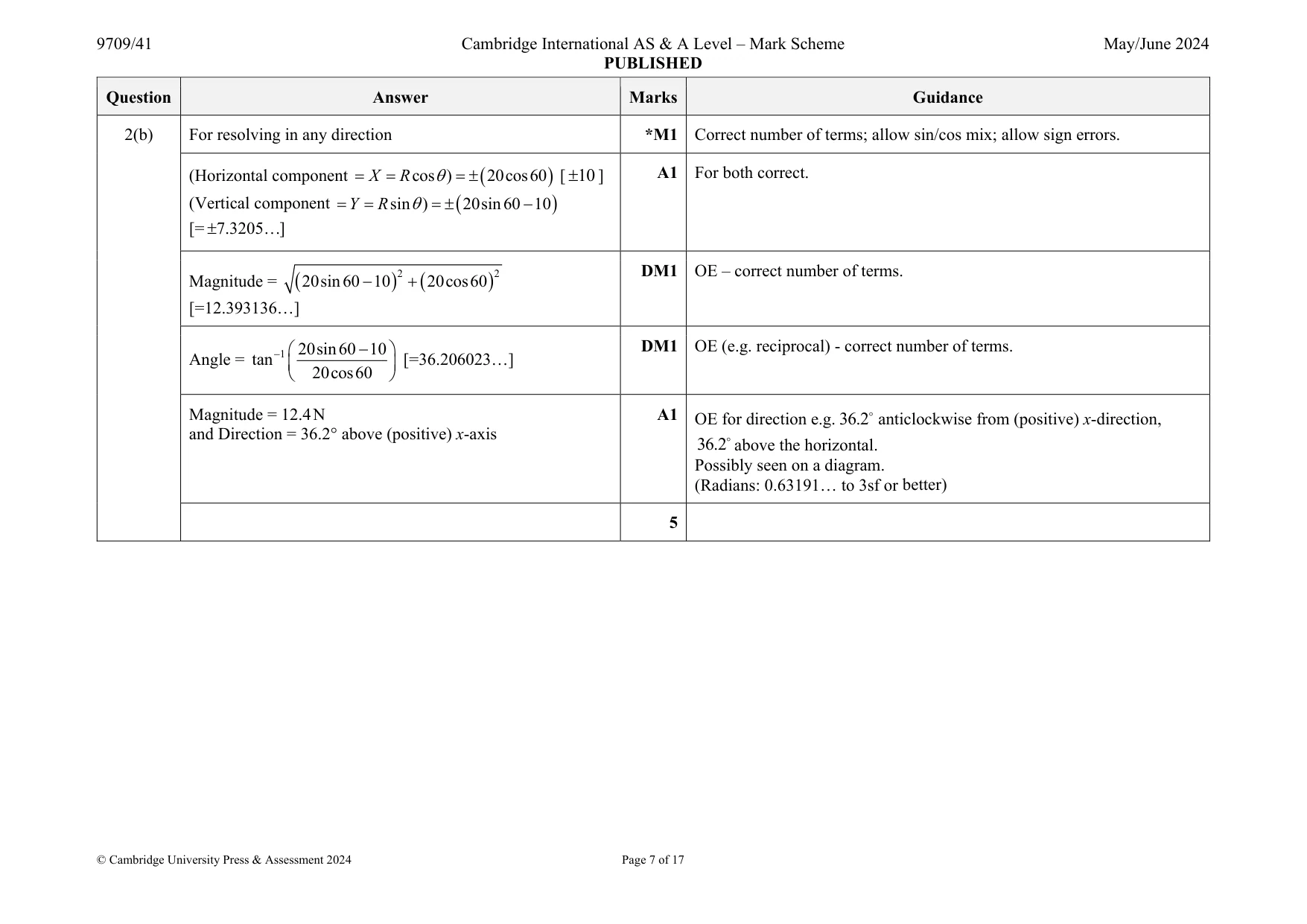 Mark scheme, page 7 of 17