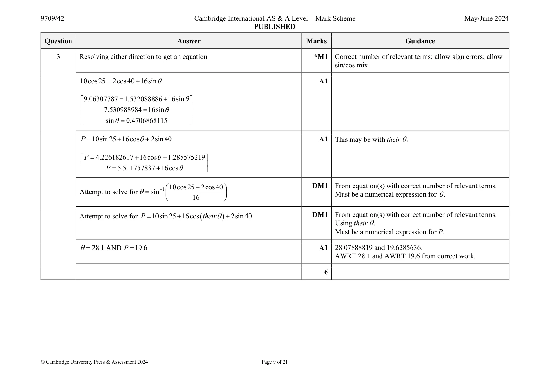 Mark scheme, page 9 of 21