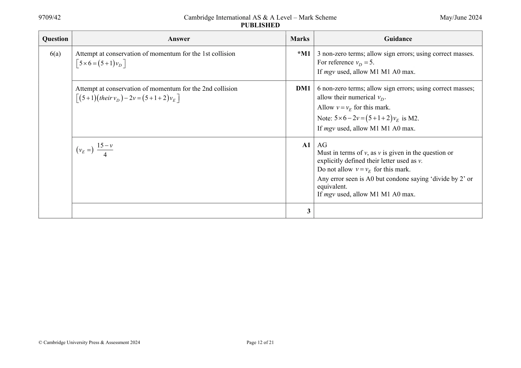 Mark scheme, page 12 of 21
