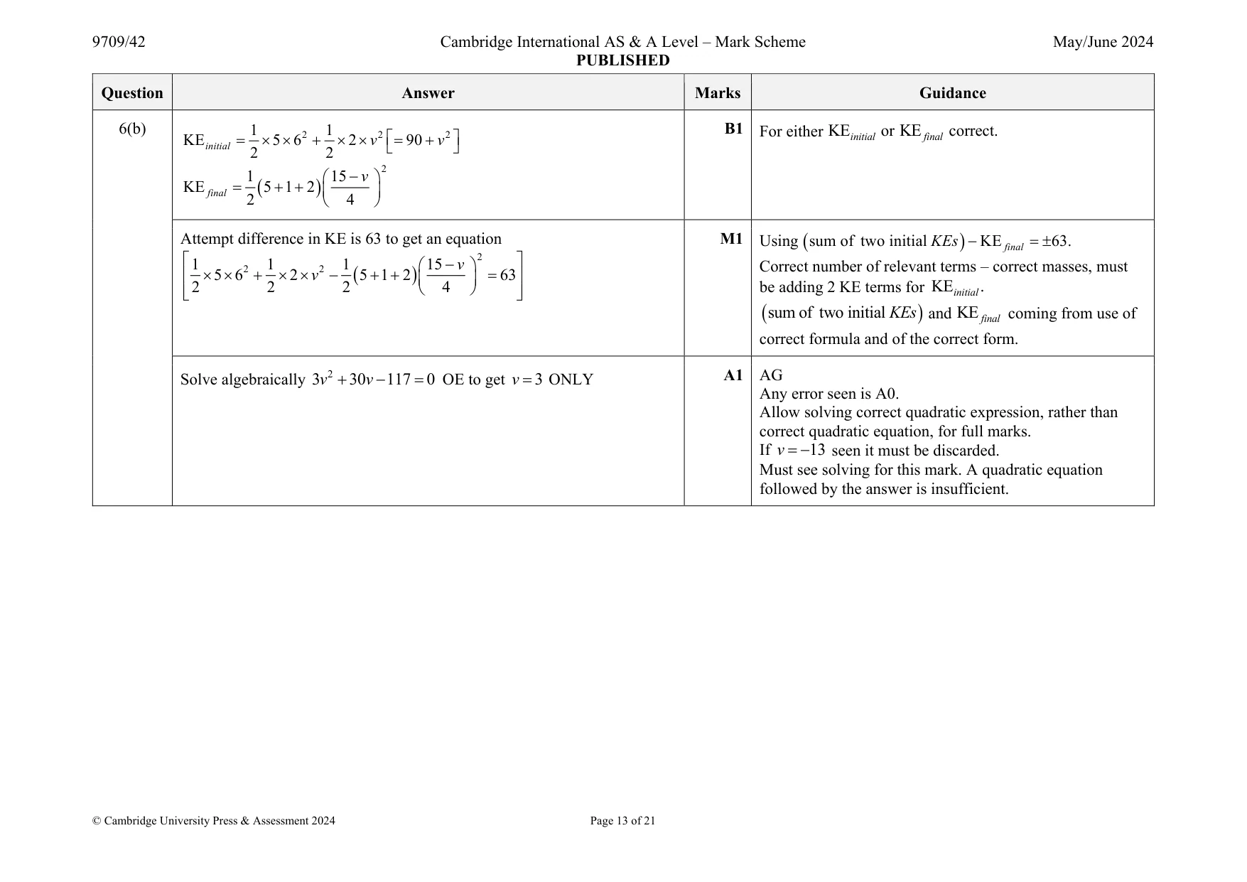 Mark scheme, page 13 of 21