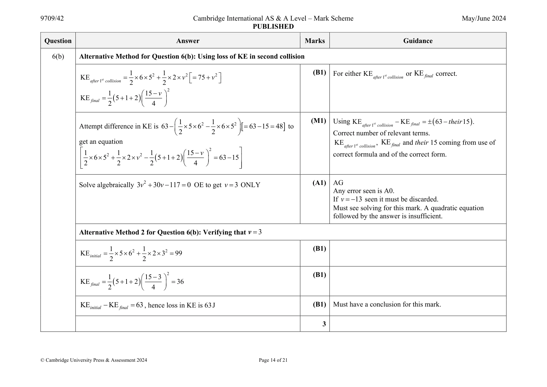 Mark scheme, page 14 of 21