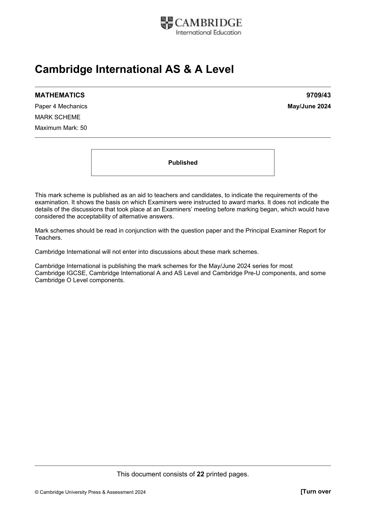 Mark scheme, page 1 of 22