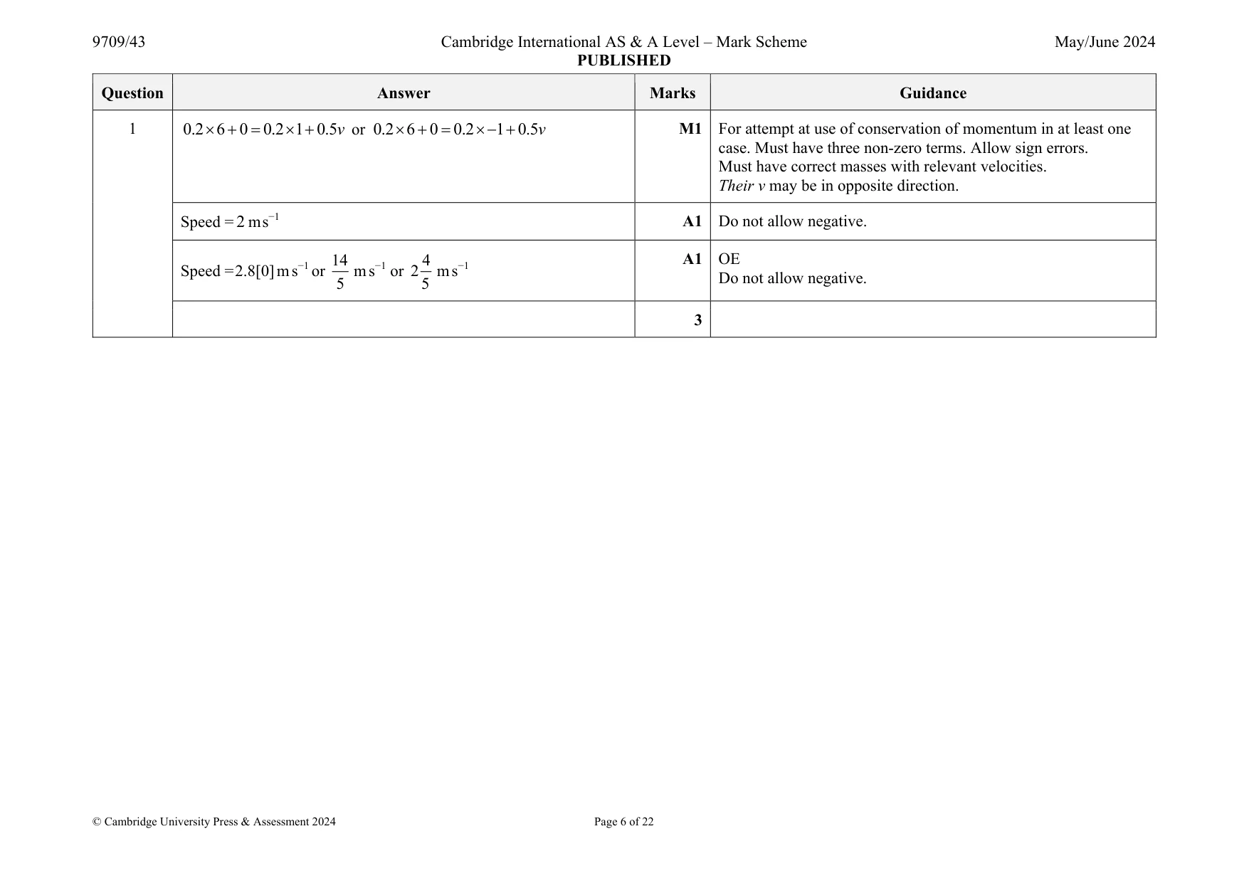 Mark scheme, page 6 of 22