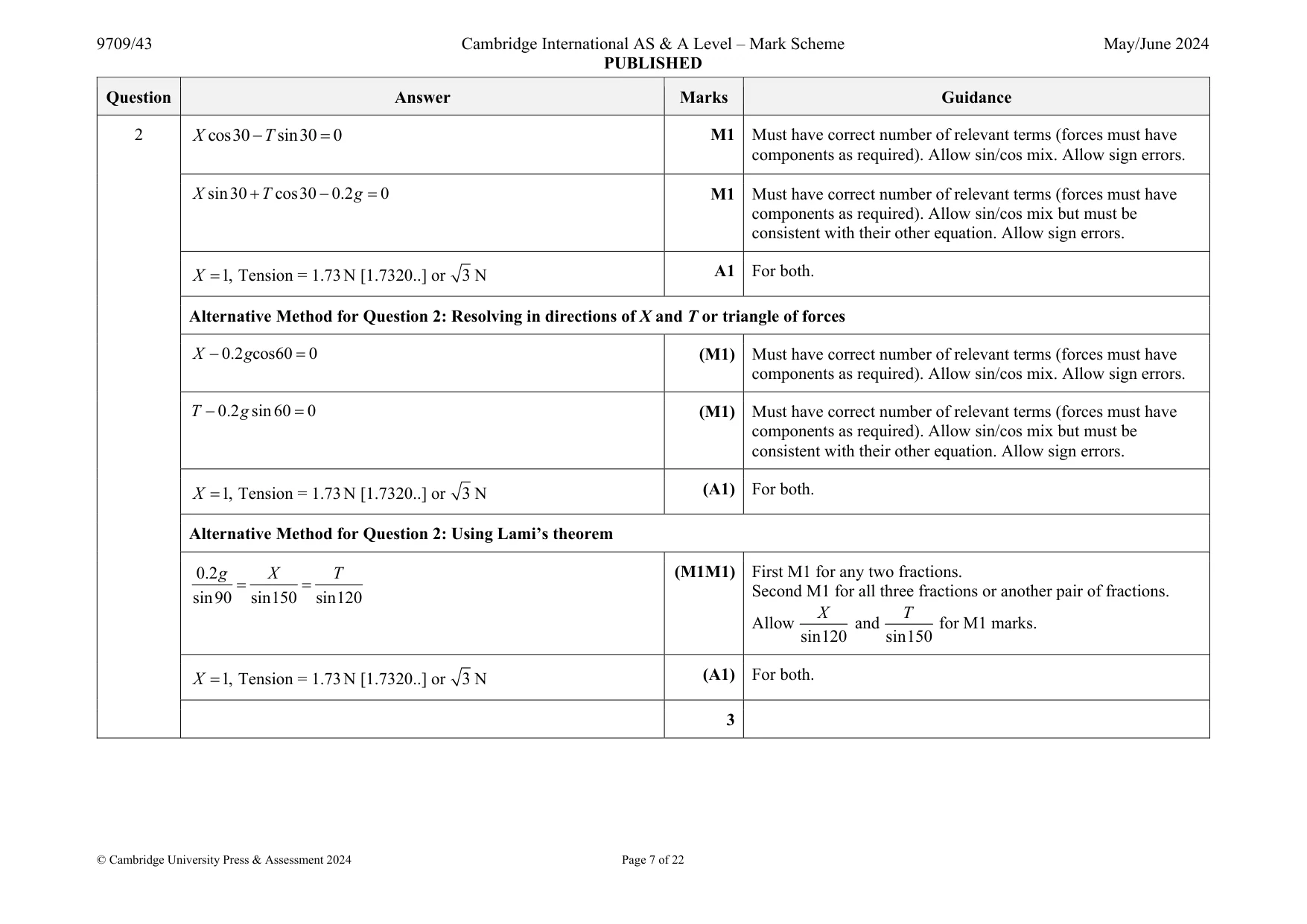 Mark scheme, page 7 of 22