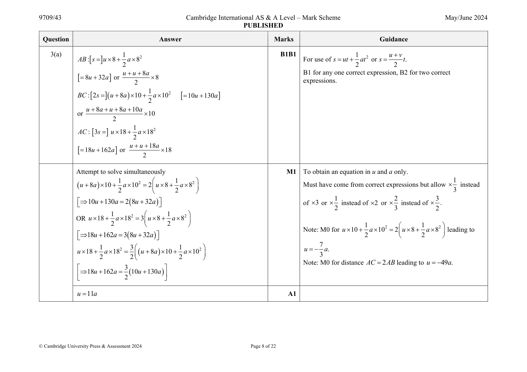 Mark scheme, page 8 of 22