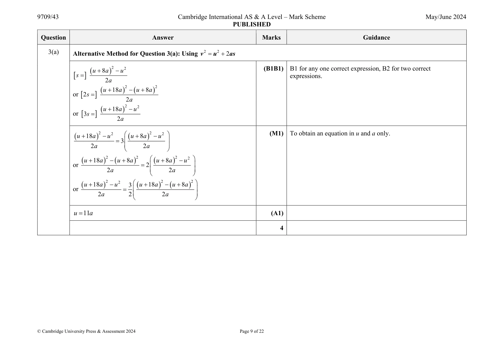 Mark scheme, page 9 of 22