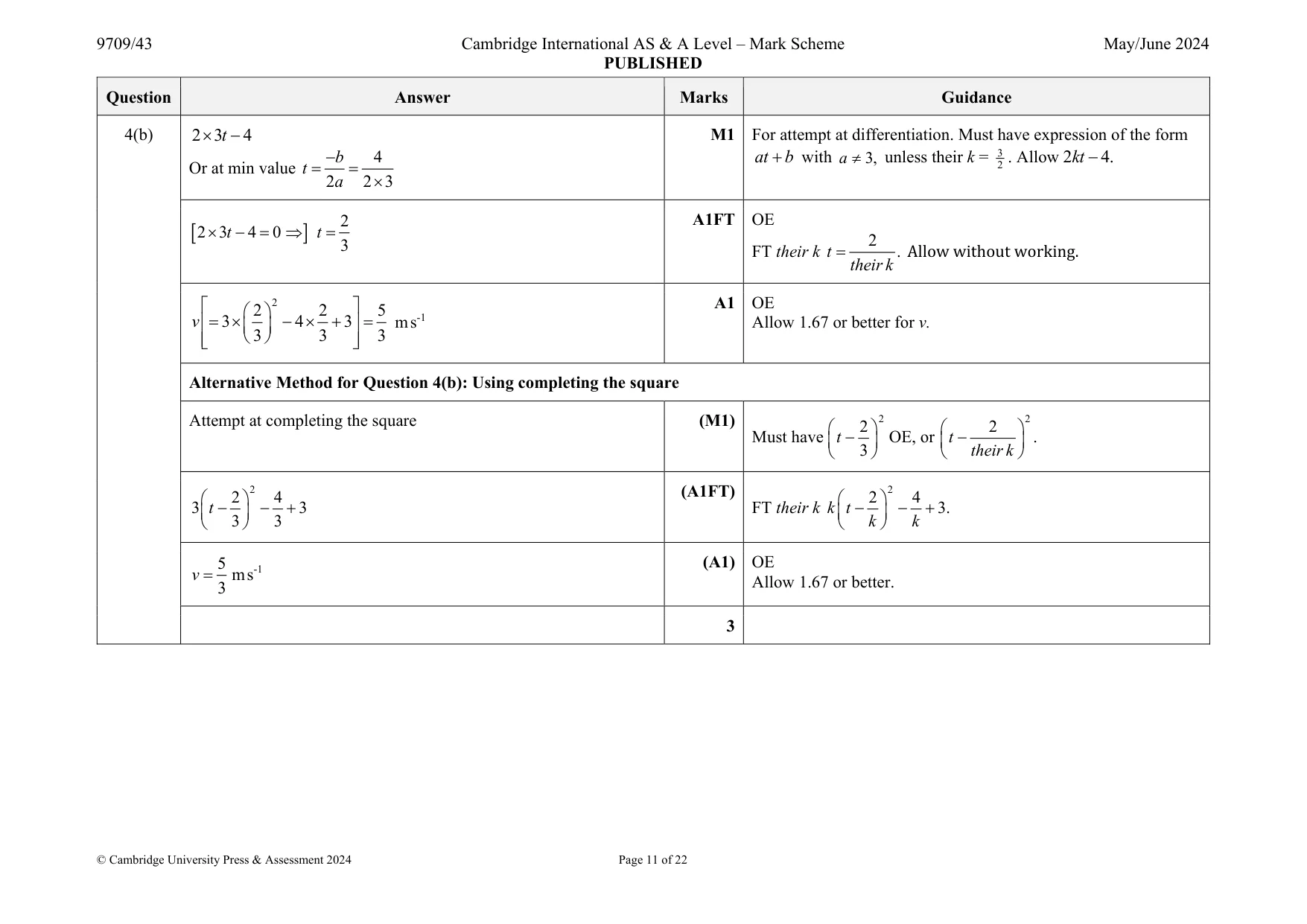 Mark scheme, page 11 of 22