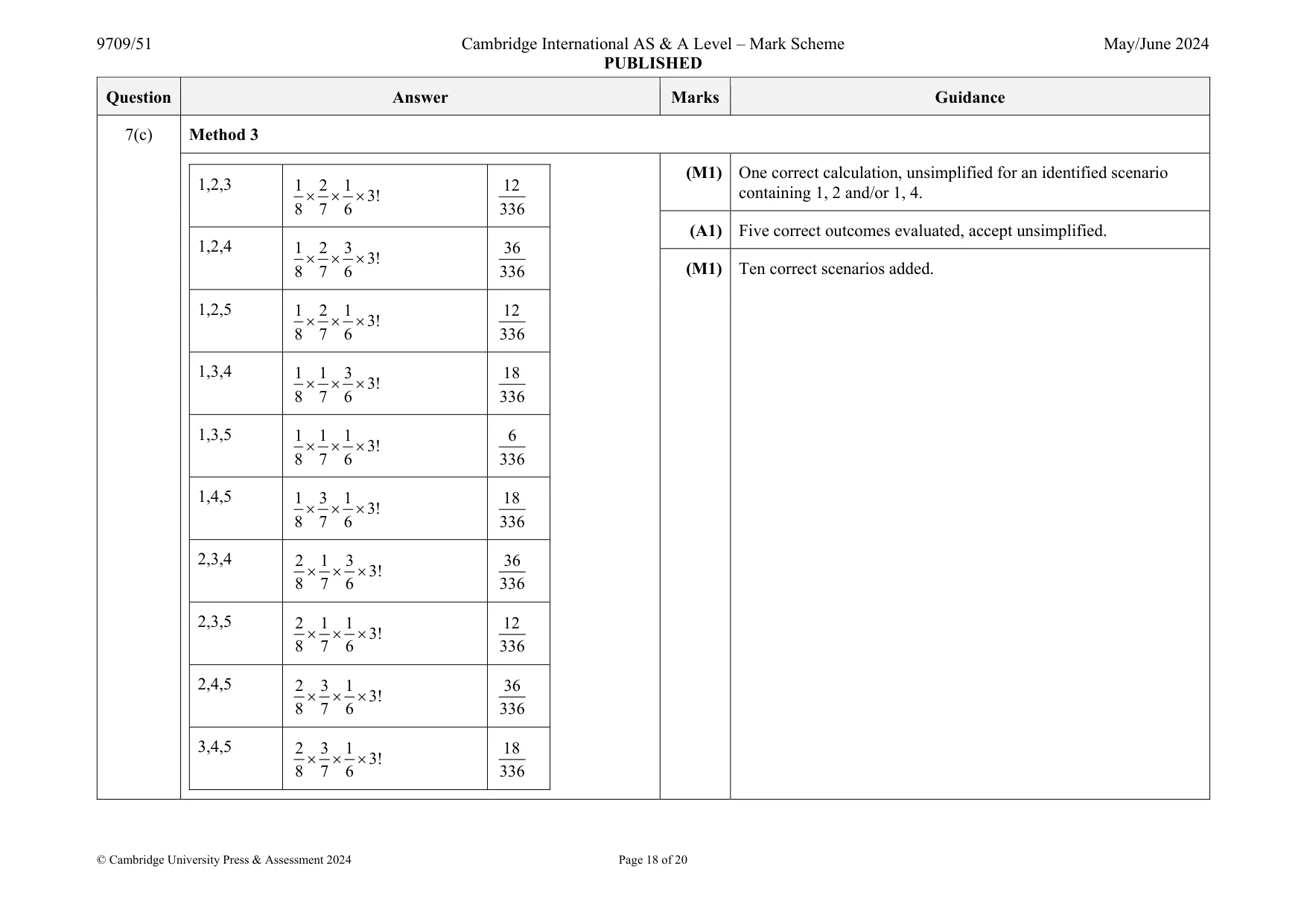 Mark scheme, page 18 of 20