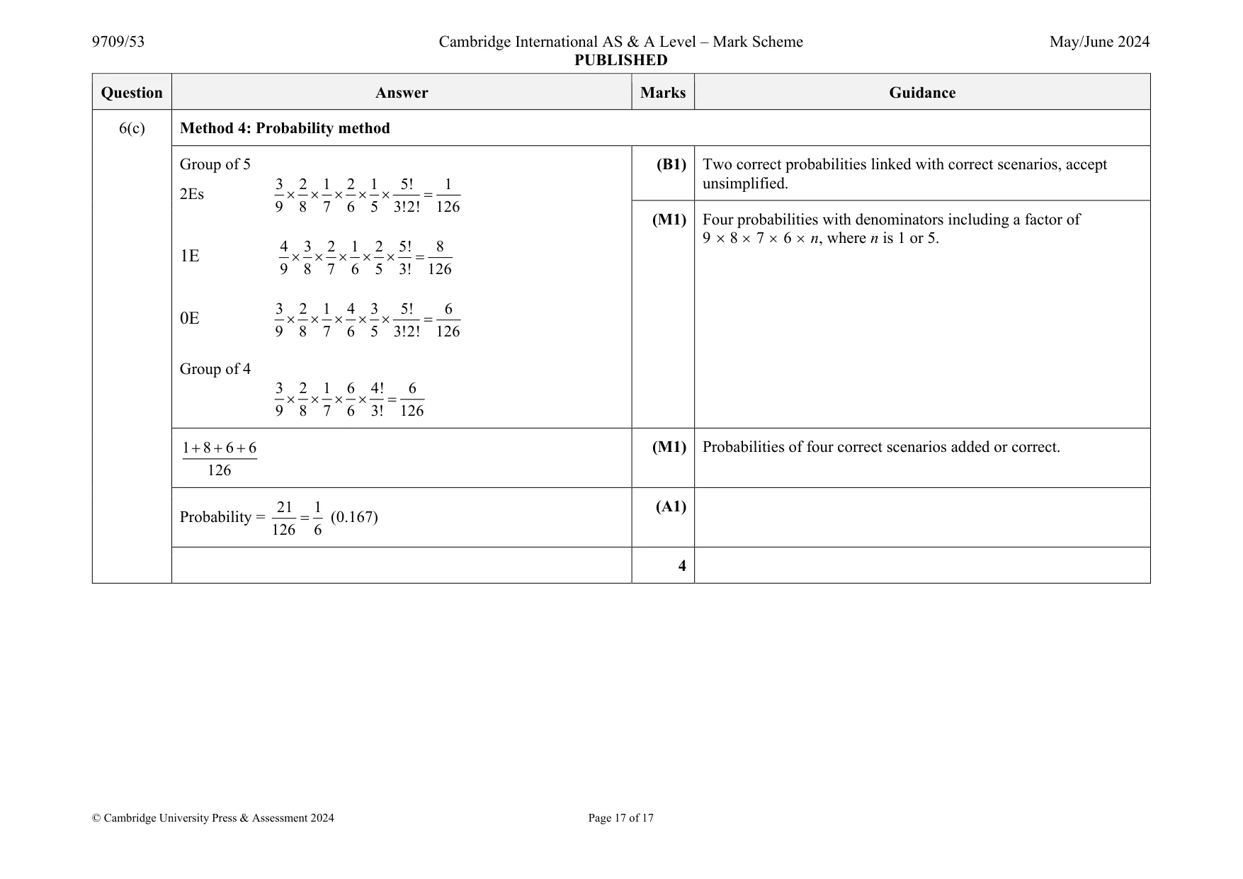 Mark scheme, page 17 of 17