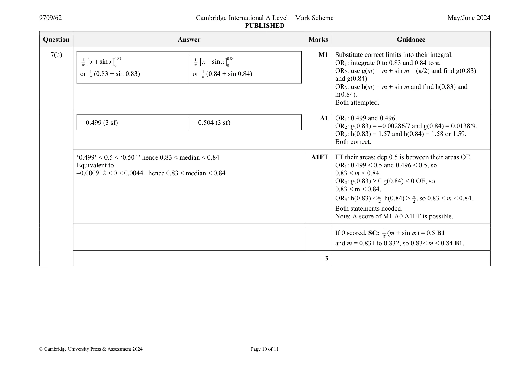 Mark scheme, page 10 of 11