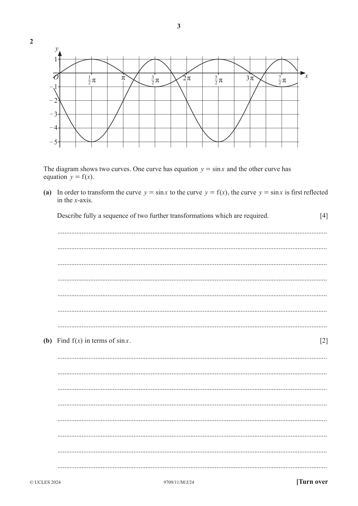 Cambridge A Level Mathematics 9709 2024 May/June Paper 1 · Variant 1 question paper, page 3 of 20