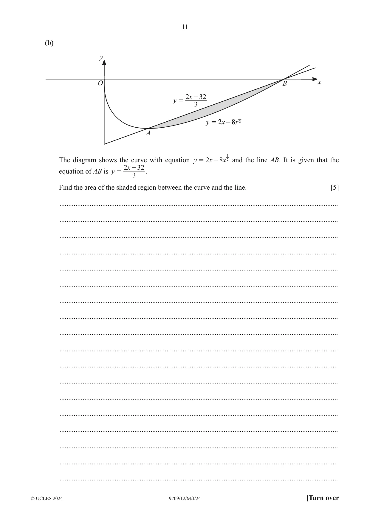 Cambridge A Level Mathematics 9709 2024 May/June Paper 1 · Variant 2 question paper, page 11 of 20