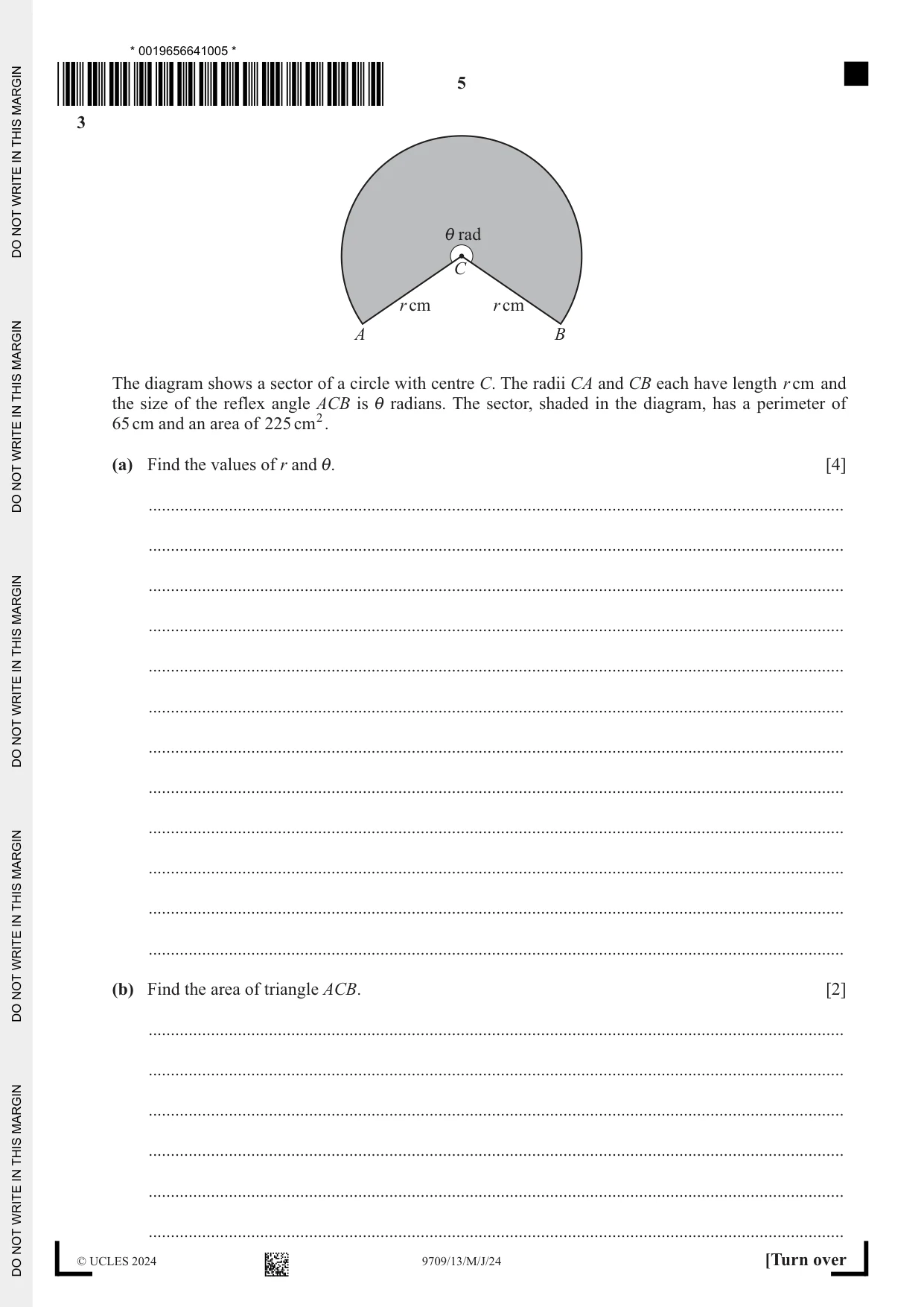 Cambridge A Level Mathematics 9709 2024 May/June Paper 1 · Variant 3 question paper, page 5 of 20