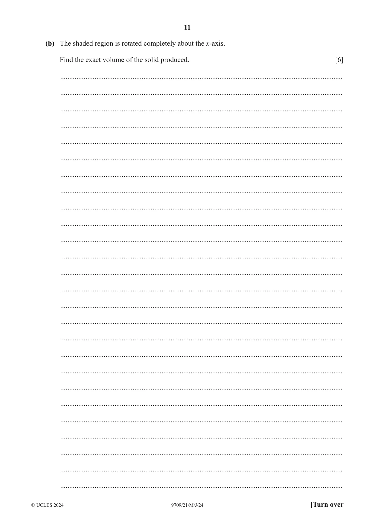 Cambridge A Level Mathematics 9709 2024 May/June Paper 2 · Variant 1 question paper, page 11 of 16