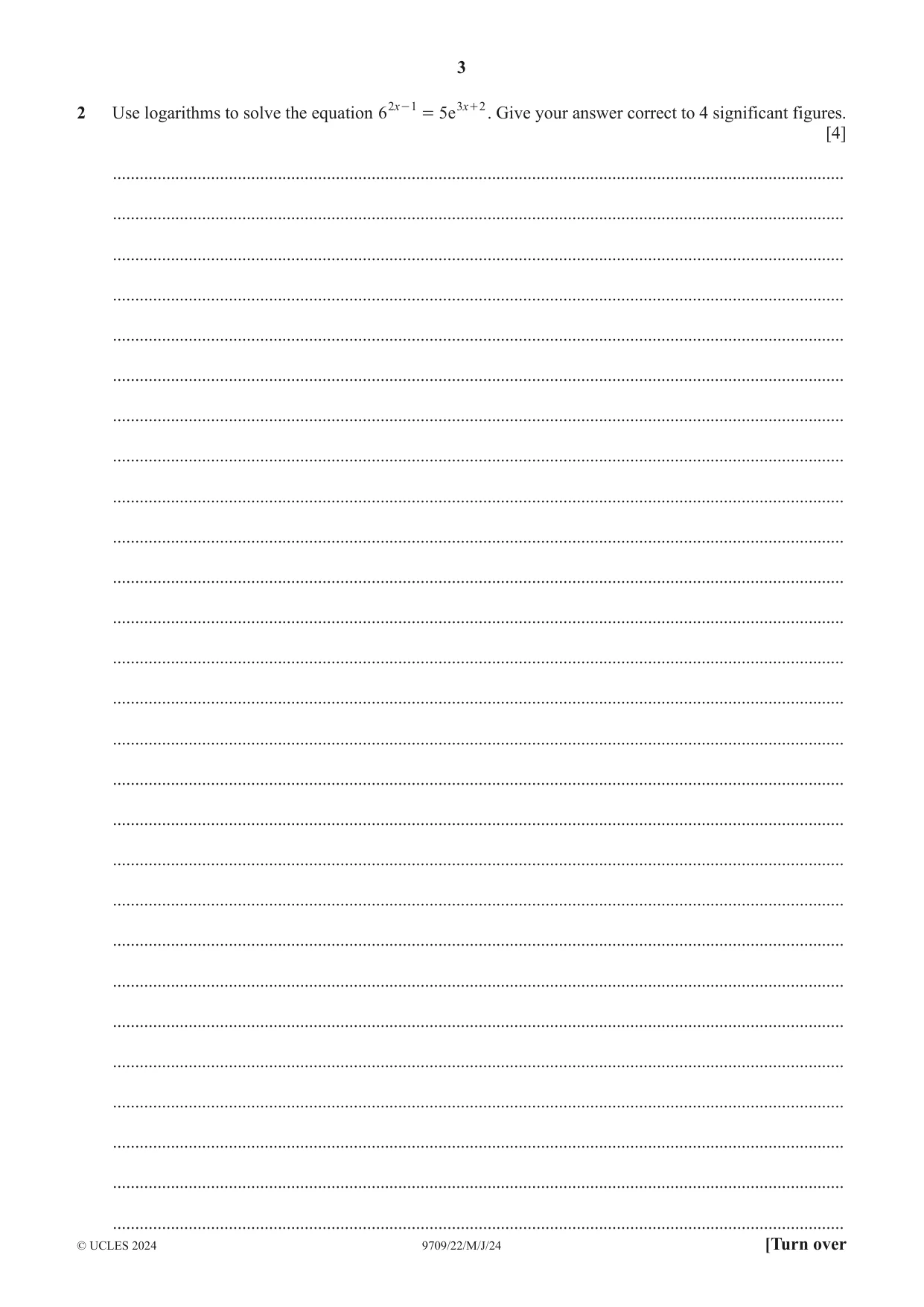 Cambridge A Level Mathematics 9709 2024 May/June Paper 2 · Variant 2 question paper, page 3 of 16