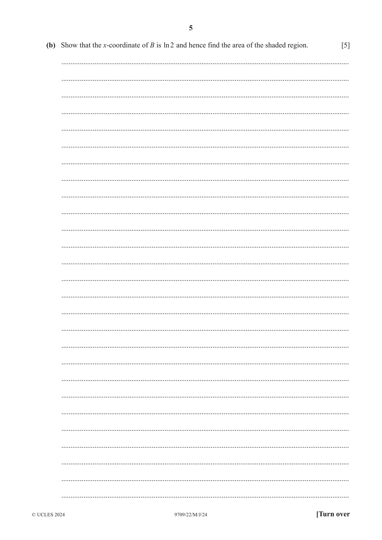 Cambridge A Level Mathematics 9709 2024 May/June Paper 2 · Variant 2 question paper, page 5 of 16
