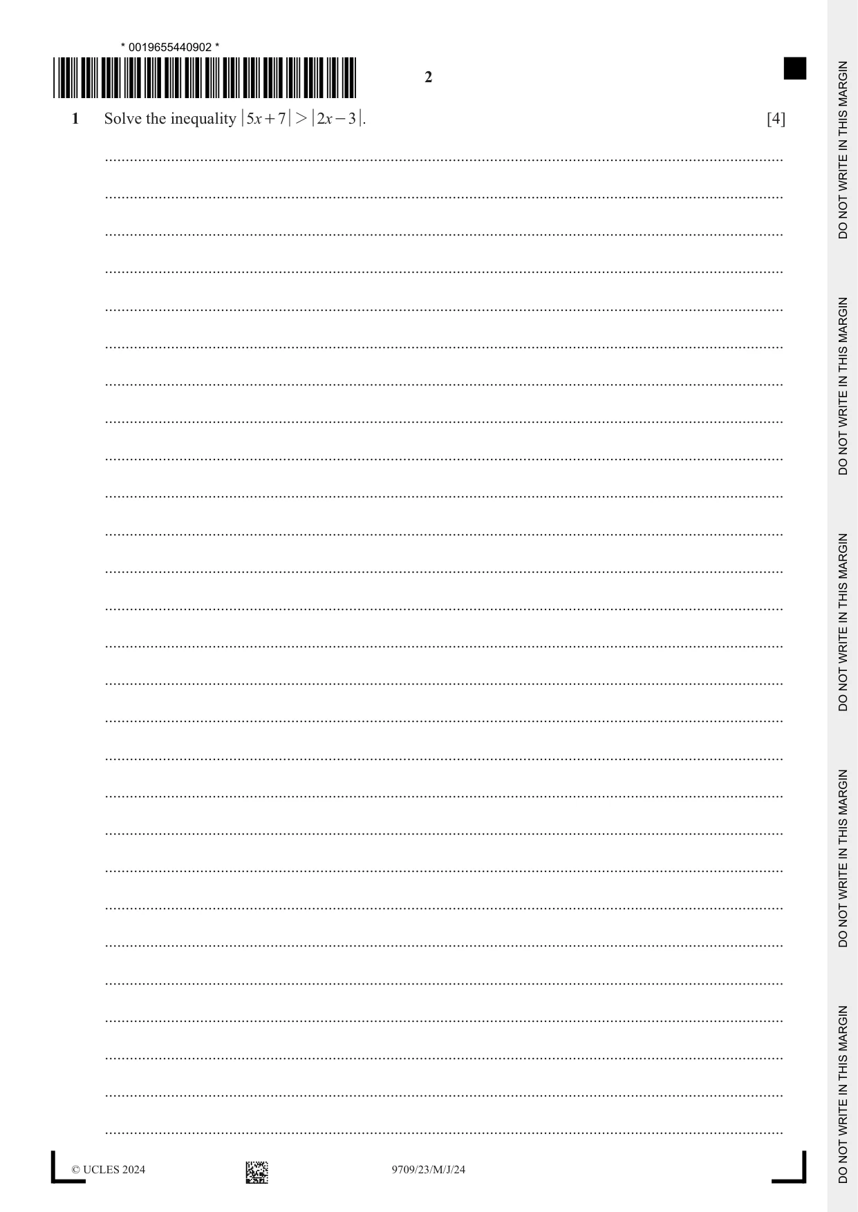 Cambridge A Level Mathematics 9709 2024 May/June Paper 2 · Variant 3 question paper, page 2 of 16