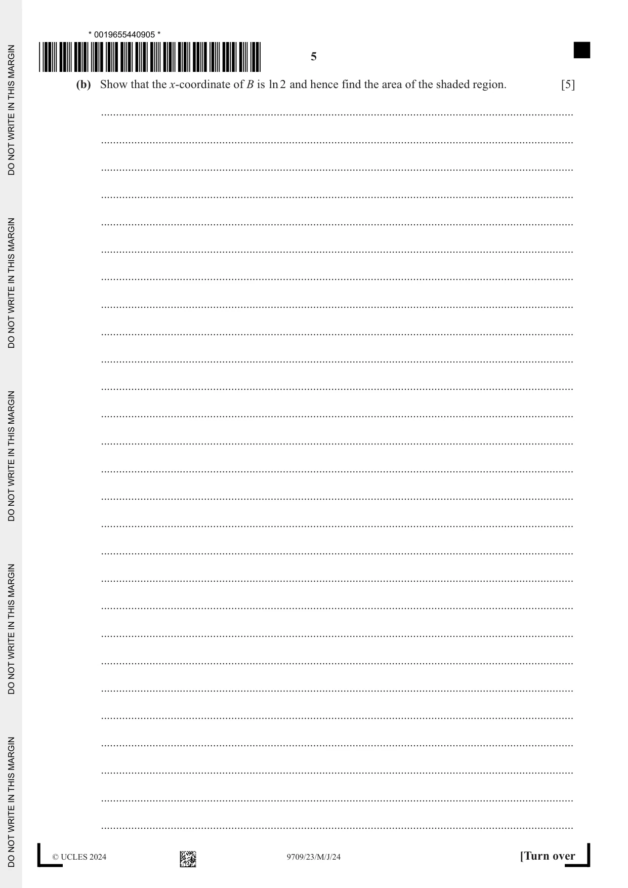 Cambridge A Level Mathematics 9709 2024 May/June Paper 2 · Variant 3 question paper, page 5 of 16