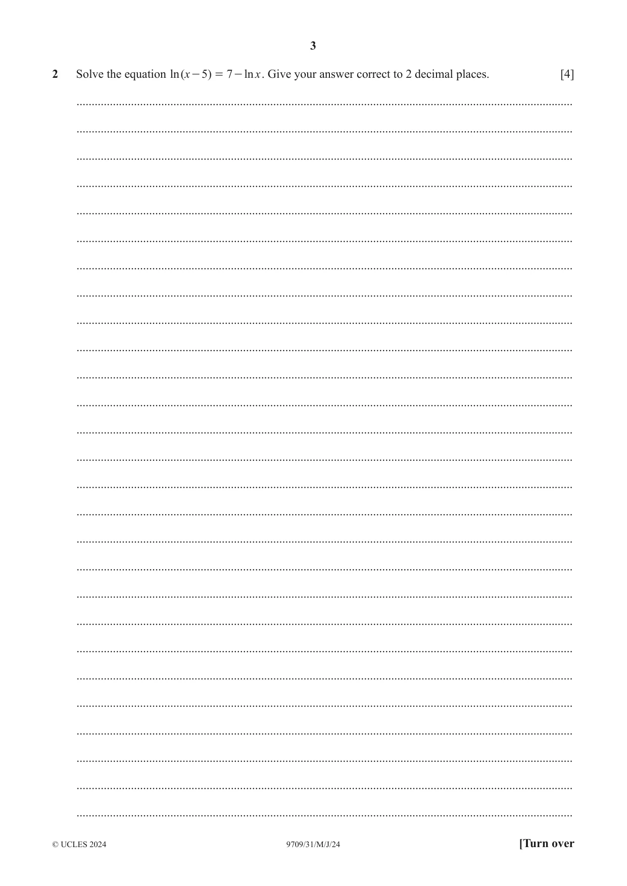 Cambridge A Level Mathematics 9709 2024 May/June Paper 3 · Variant 1 question paper, page 3 of 20