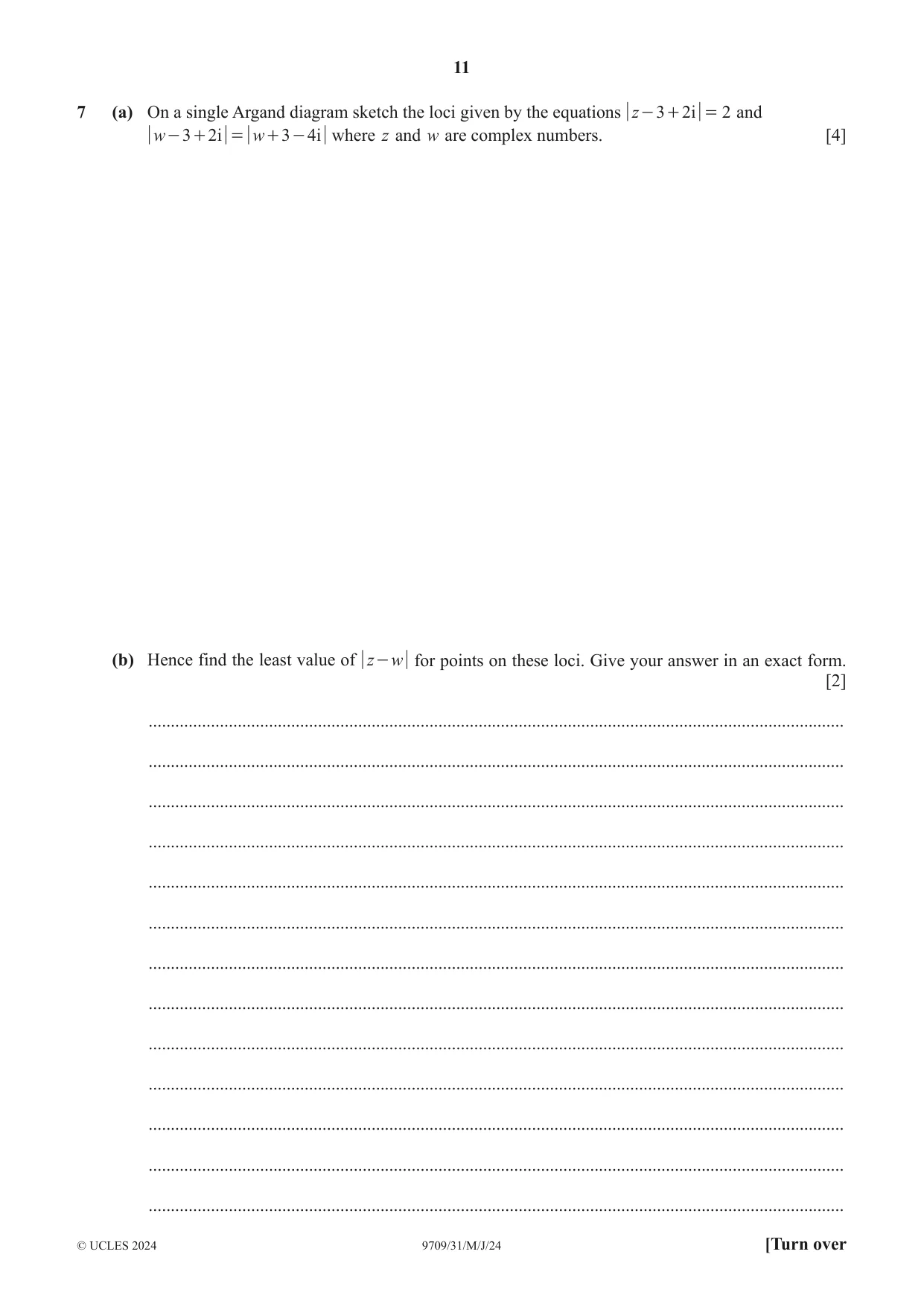 Cambridge A Level Mathematics 9709 2024 May/June Paper 3 · Variant 1 question paper, page 11 of 20