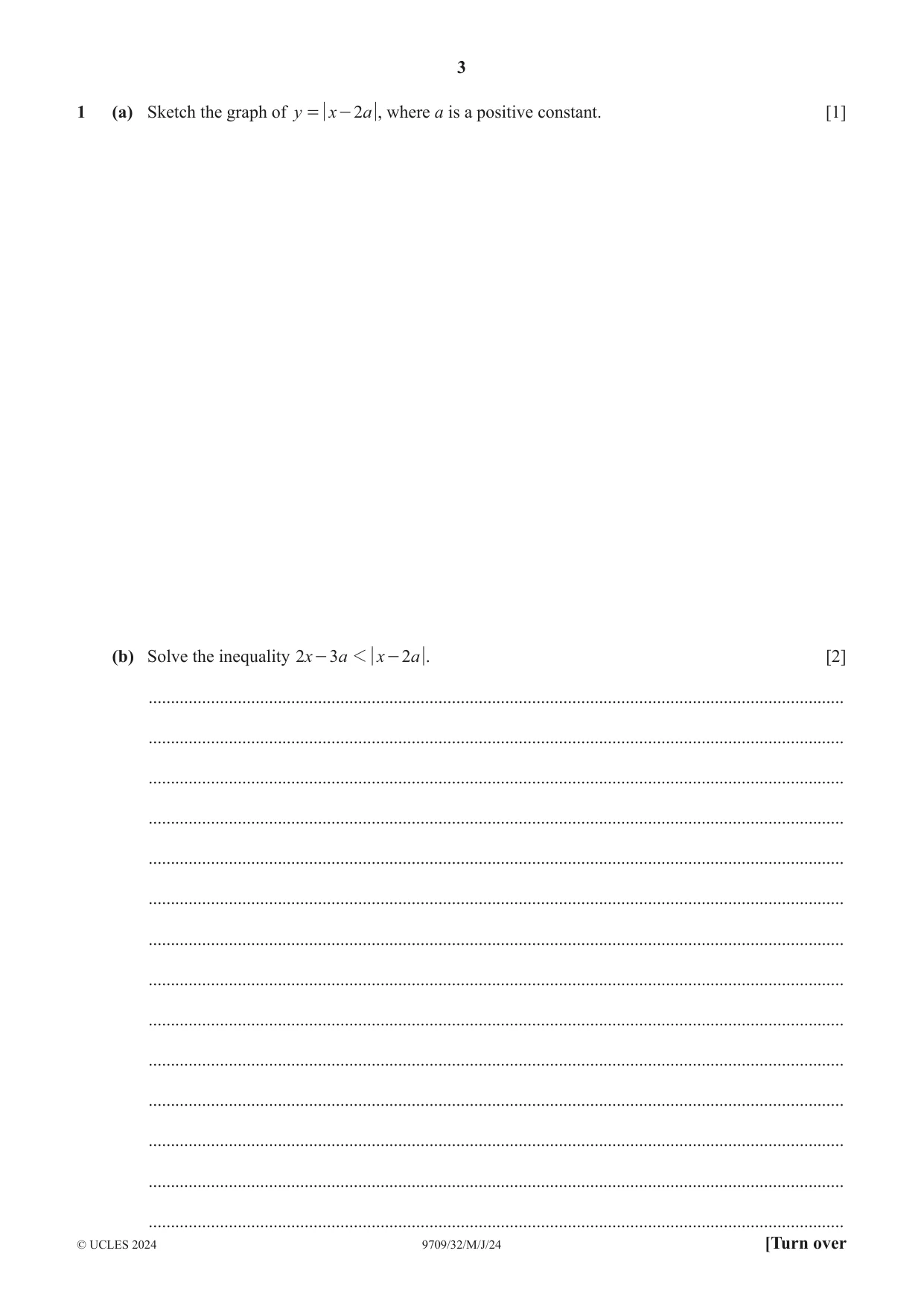 Cambridge A Level Mathematics 9709 2024 May/June Paper 3 · Variant 2 question paper, page 3 of 20