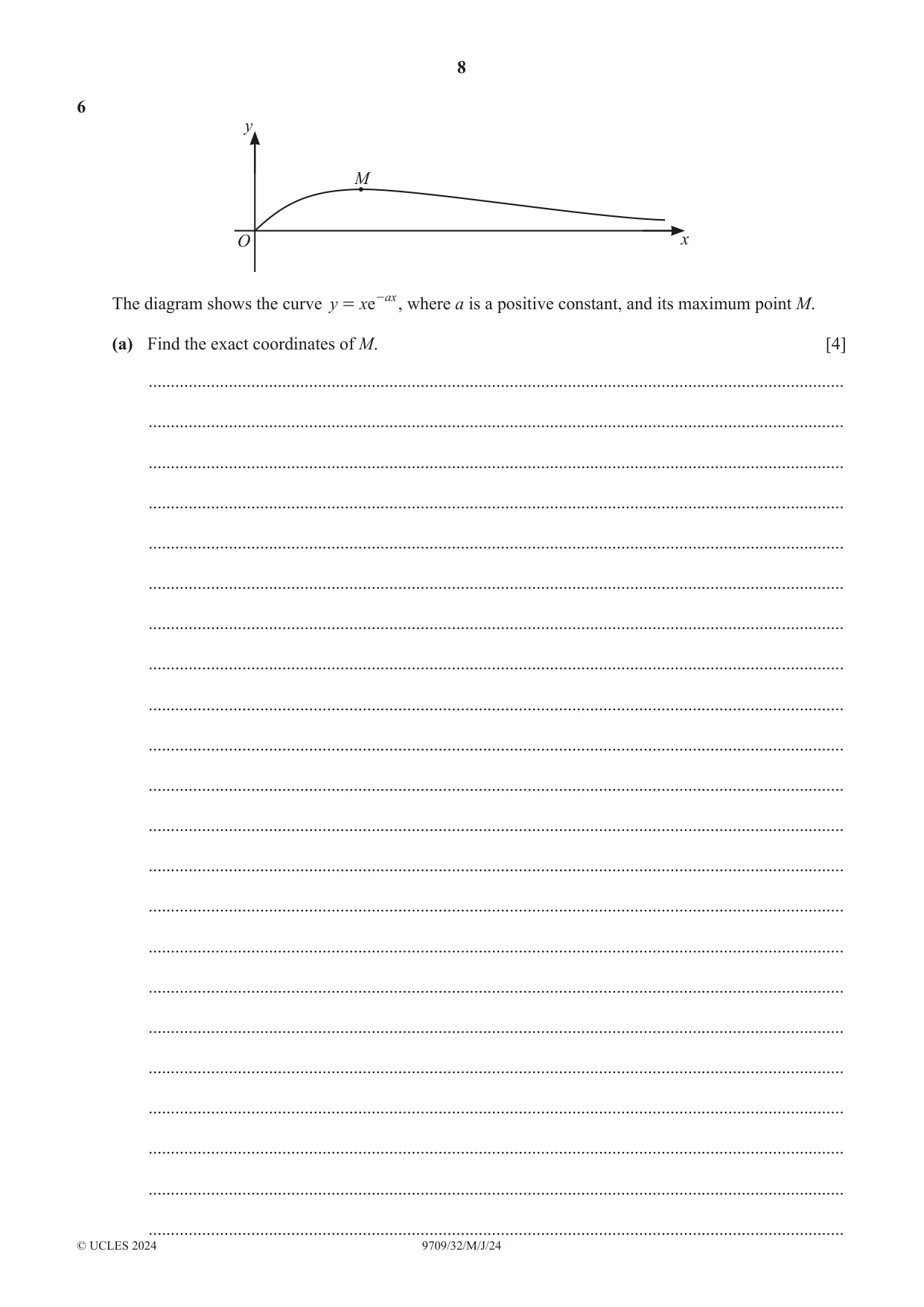 Cambridge A Level Mathematics 9709 2024 May/June Paper 3 · Variant 2 question paper, page 8 of 20