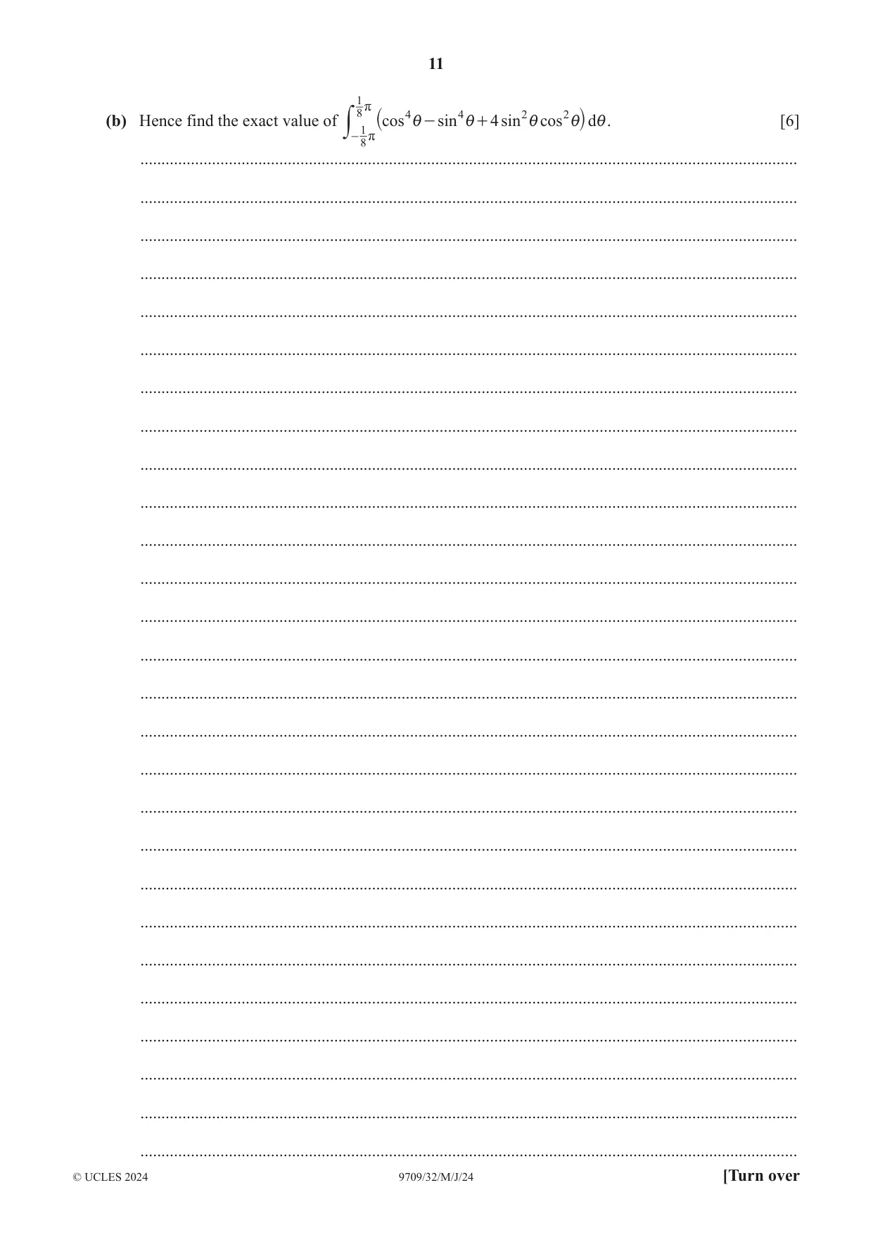 Cambridge A Level Mathematics 9709 2024 May/June Paper 3 · Variant 2 question paper, page 11 of 20