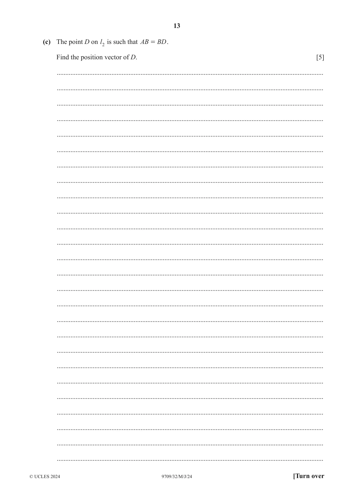 Cambridge A Level Mathematics 9709 2024 May/June Paper 3 · Variant 2 question paper, page 13 of 20