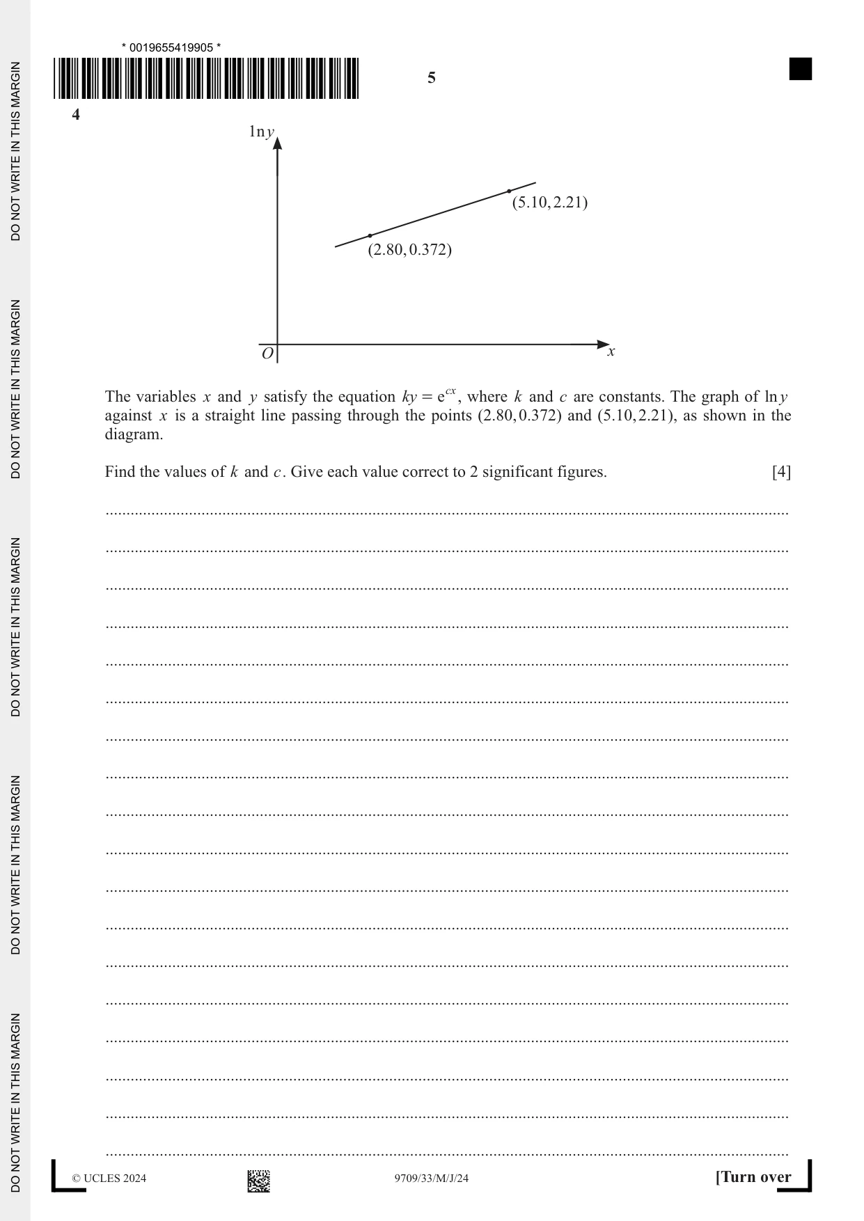 Cambridge A Level Mathematics 9709 2024 May/June Paper 3 · Variant 3 question paper, page 5 of 20