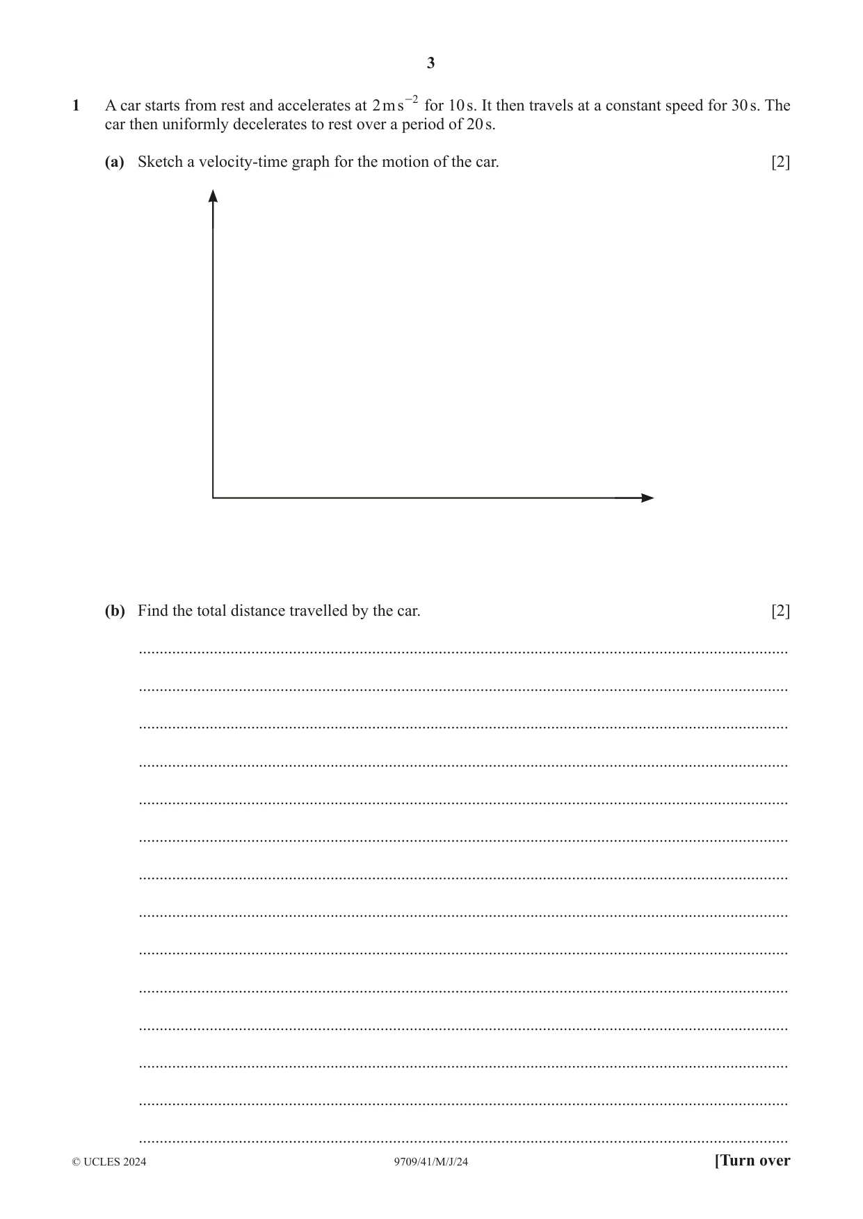 Cambridge A Level Mathematics 9709 2024 May/June Paper 4 · Variant 1 question paper, page 3 of 16