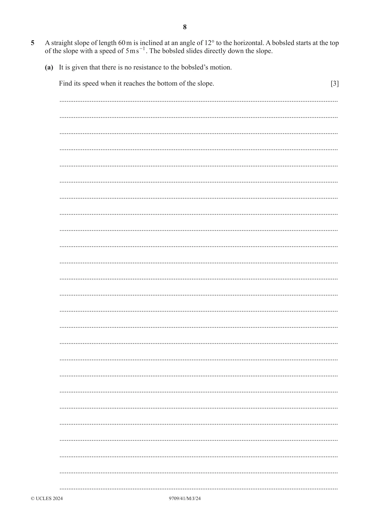 Cambridge A Level Mathematics 9709 2024 May/June Paper 4 · Variant 1 question paper, page 8 of 16