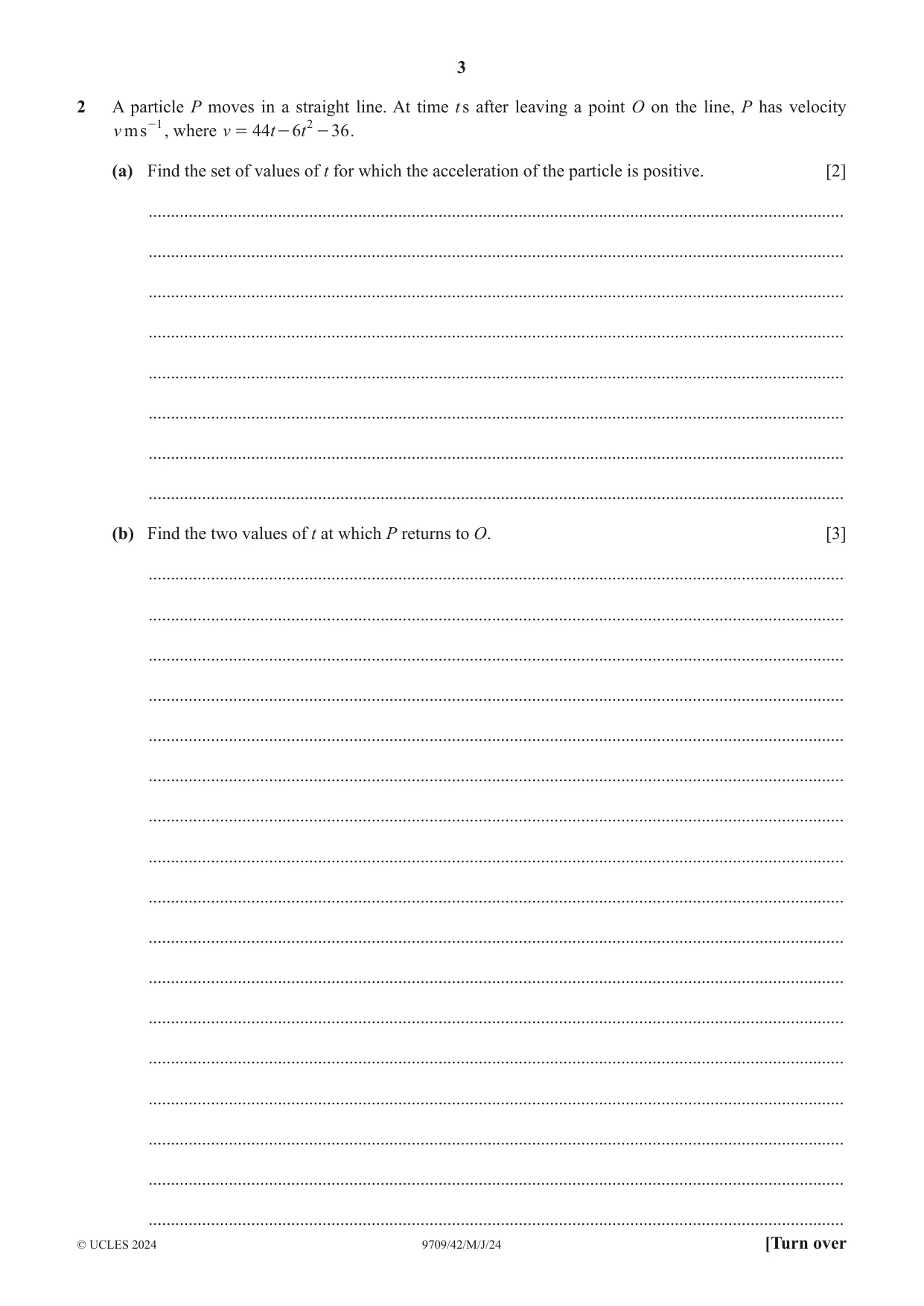 Cambridge A Level Mathematics 9709 2024 May/June Paper 4 · Variant 2 question paper, page 3 of 12